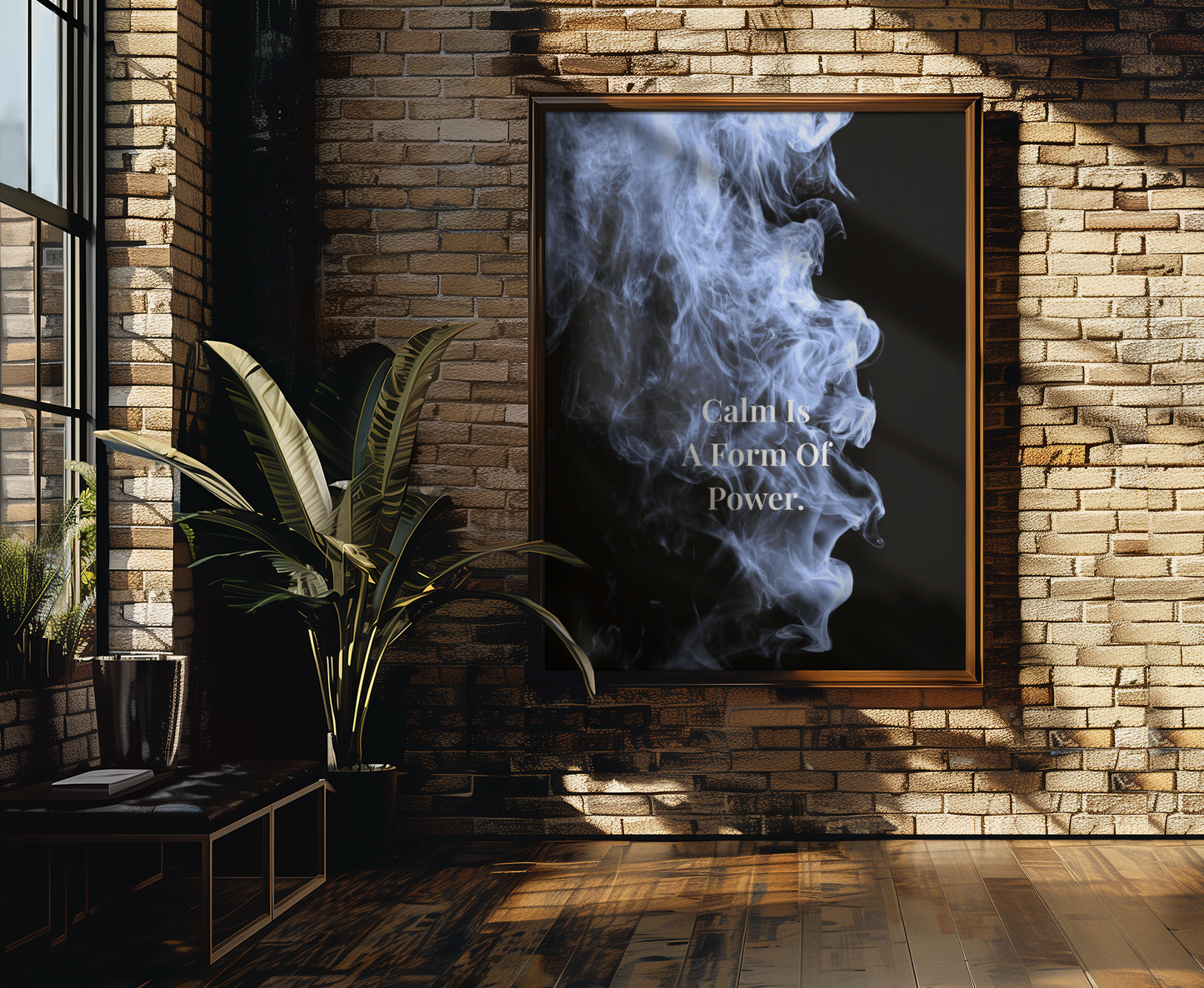 Calm Is A Form Of Power Inspirational Poster | Smoke Edition Wall Art | Mindfulness, Wellness & Office Decor