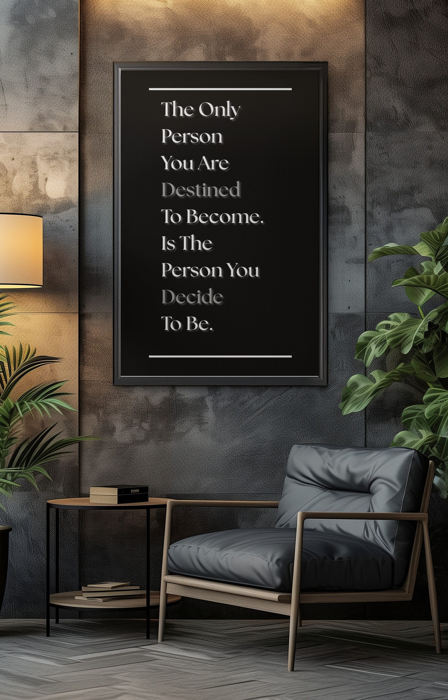 The Only Person You Are Destined To Become Is The Person You Decide To Be | Motivational Wall Art | Self Growth Print