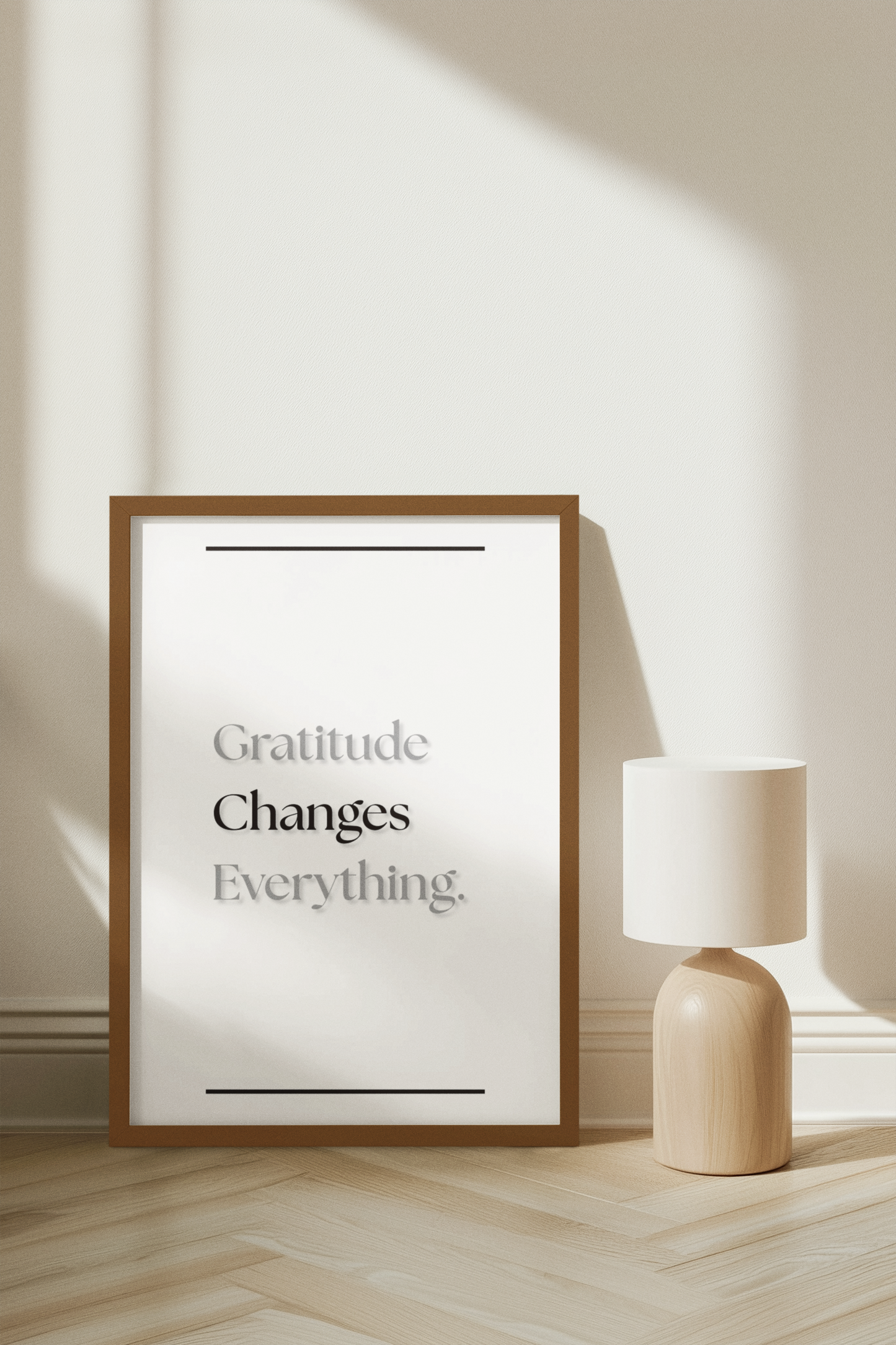 Gratitude Changes Everything | Inspirational Quote Poster | Positive Mindset Wall Art