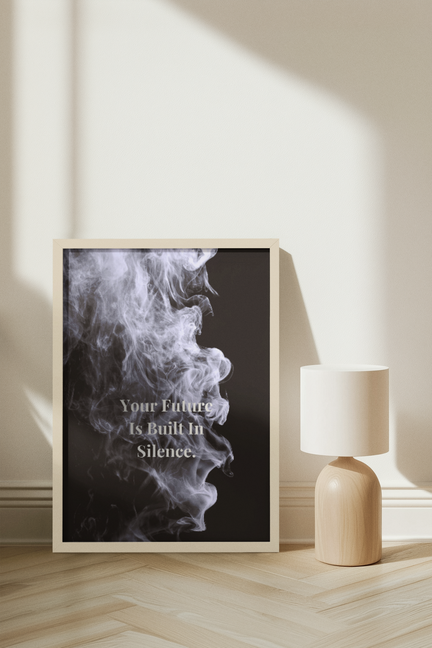 Your Future Is Built In Silence Motivational Poster | Smoke Edition | Discipline, Growth & Office Decor