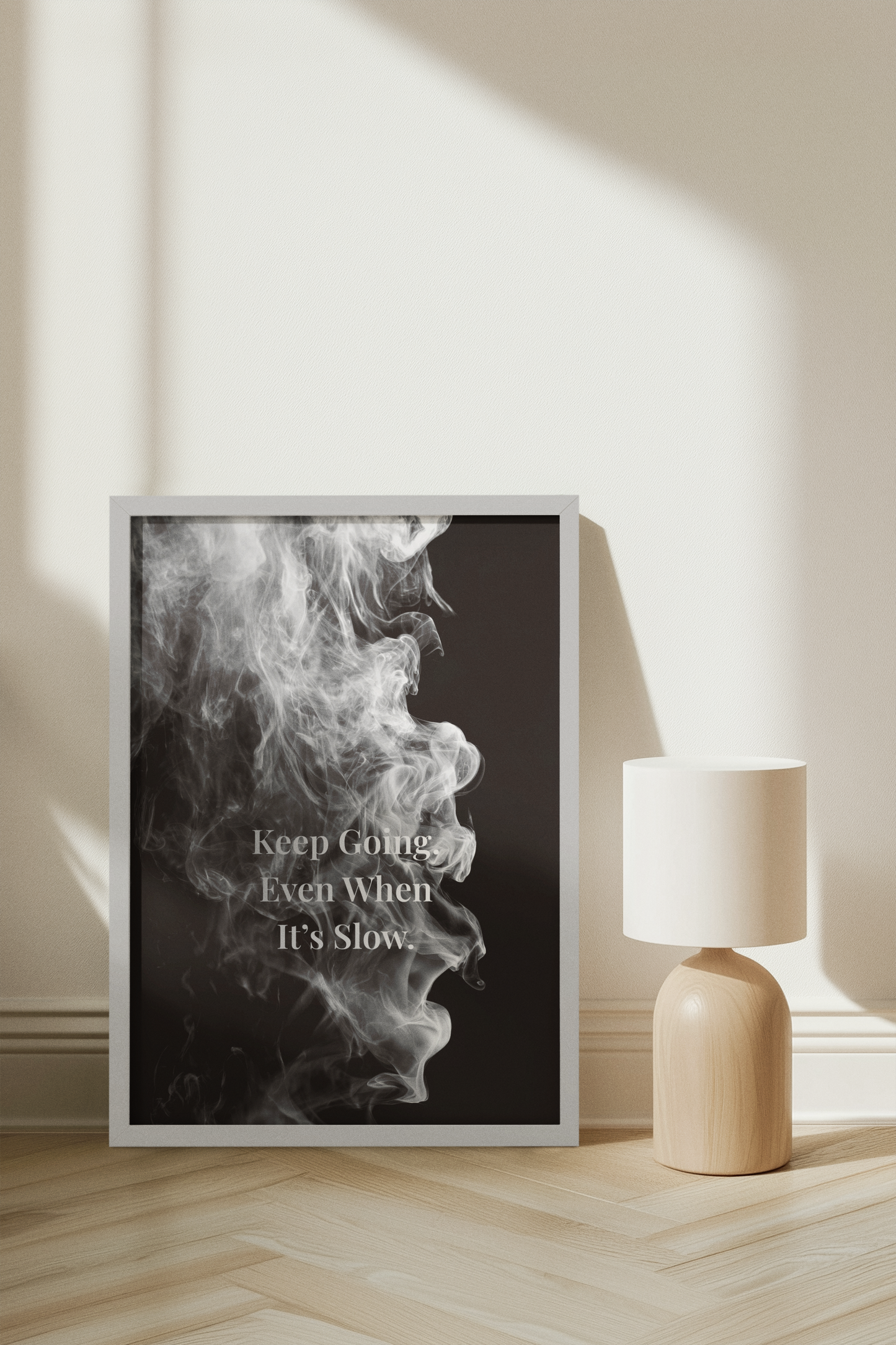 Keep Going. Even When It’s Slow. Motivational Poster | Smoke Edition | Mindset, Growth & Office Decor