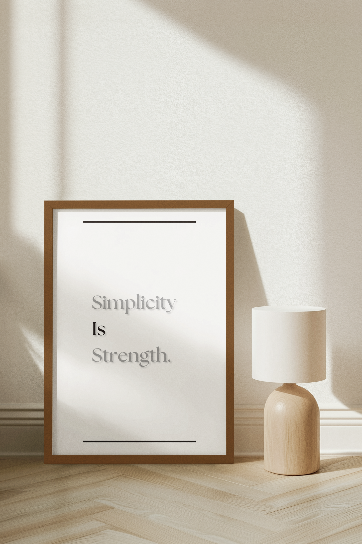 Simplicity Is Strength | Minimalist Quote Poster | Mindful Living Wall Art For Modern Homes