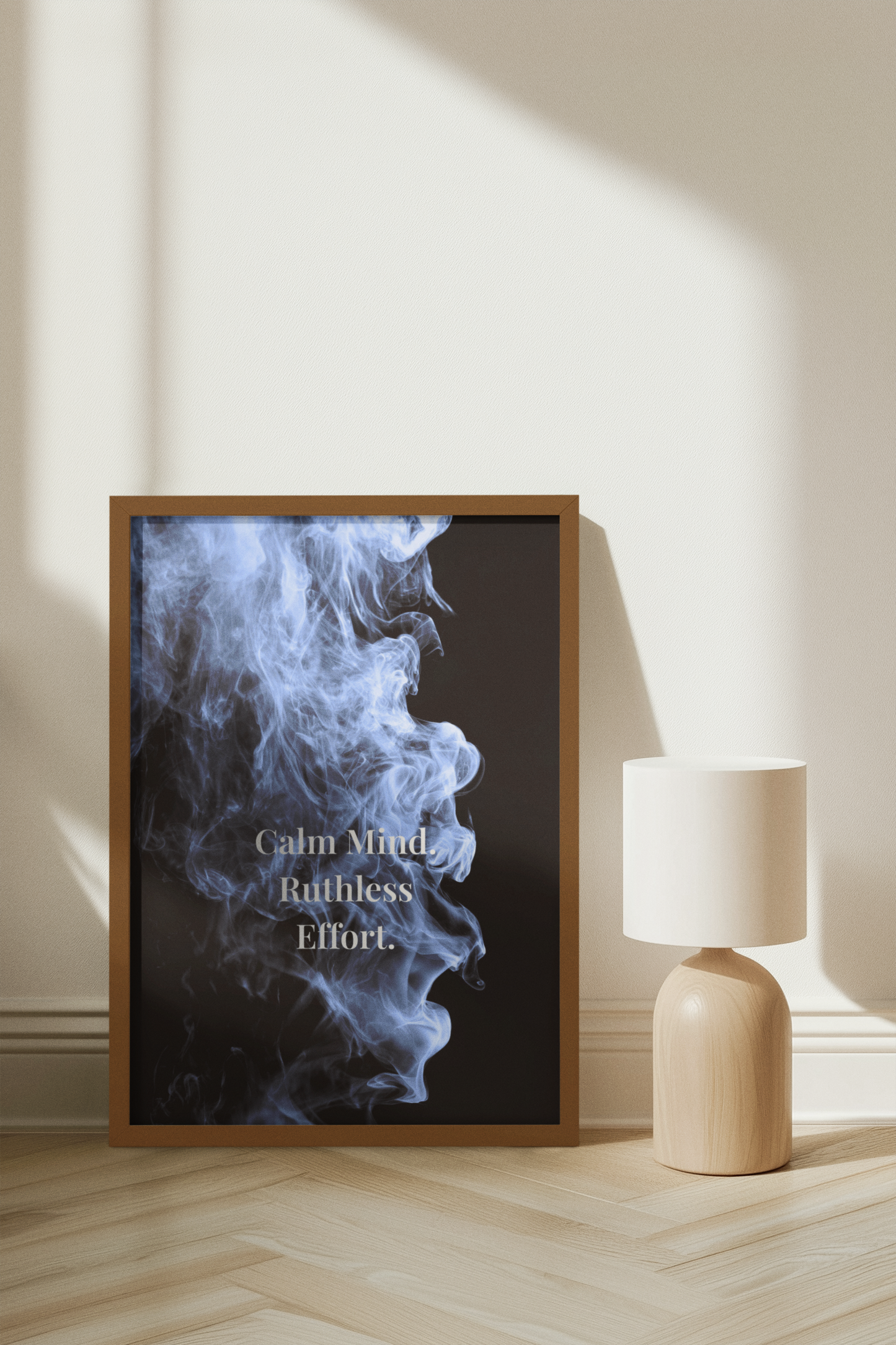 Calm Mind. Ruthless Effort. Motivational Poster | Smoke Edition Wall Art | Gym, Office & Mindset Decor