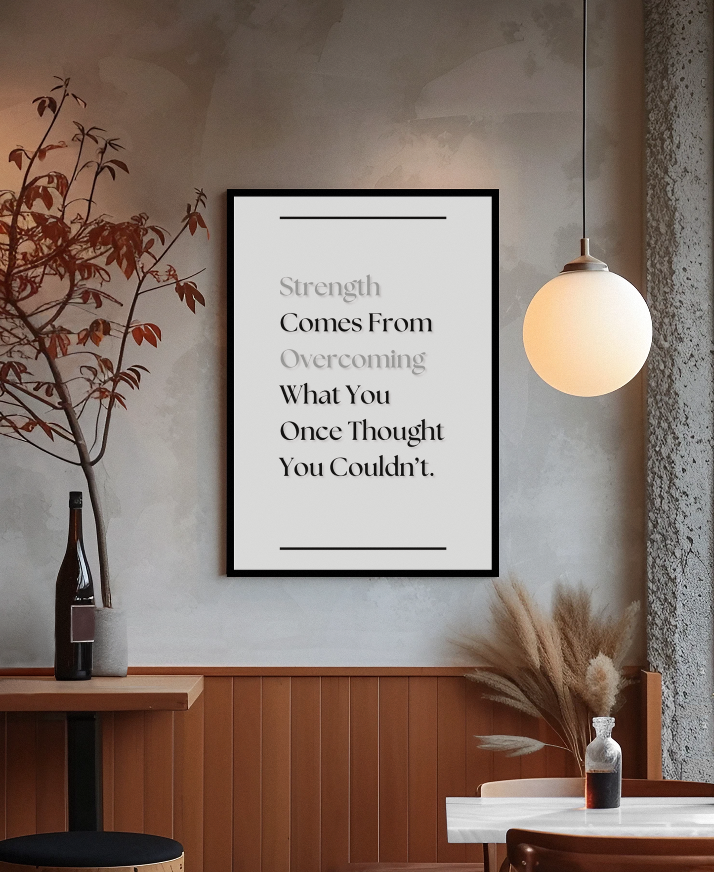 Strength Comes From Overcoming What You Once Thought You Couldn't | Growth Quote Poster | Motivational Wall Art