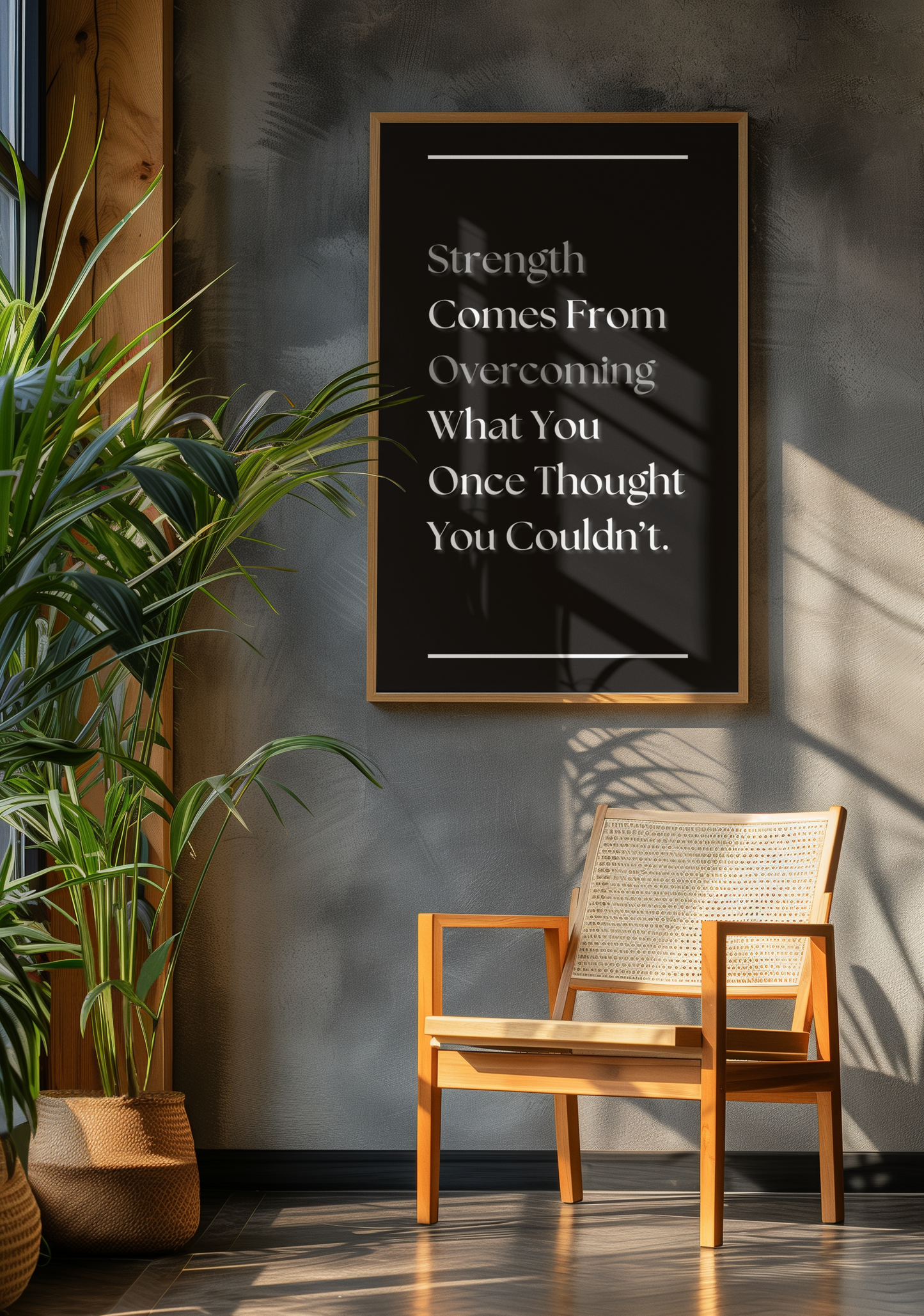 Strength Comes From Overcoming What You Once Thought You Couldn't | Growth Quote Poster | Motivational Wall Art