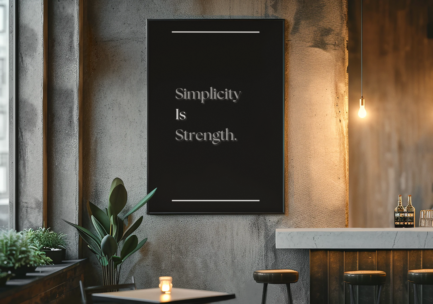 Simplicity Is Strength | Minimalist Quote Poster | Mindful Living Wall Art For Modern Homes