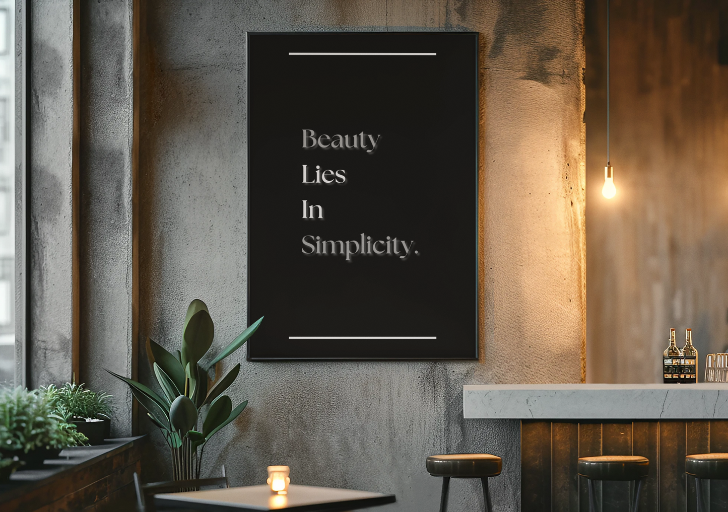 Beauty Lies In Simplicity | Minimalist Quote Print | Calm Wall Art