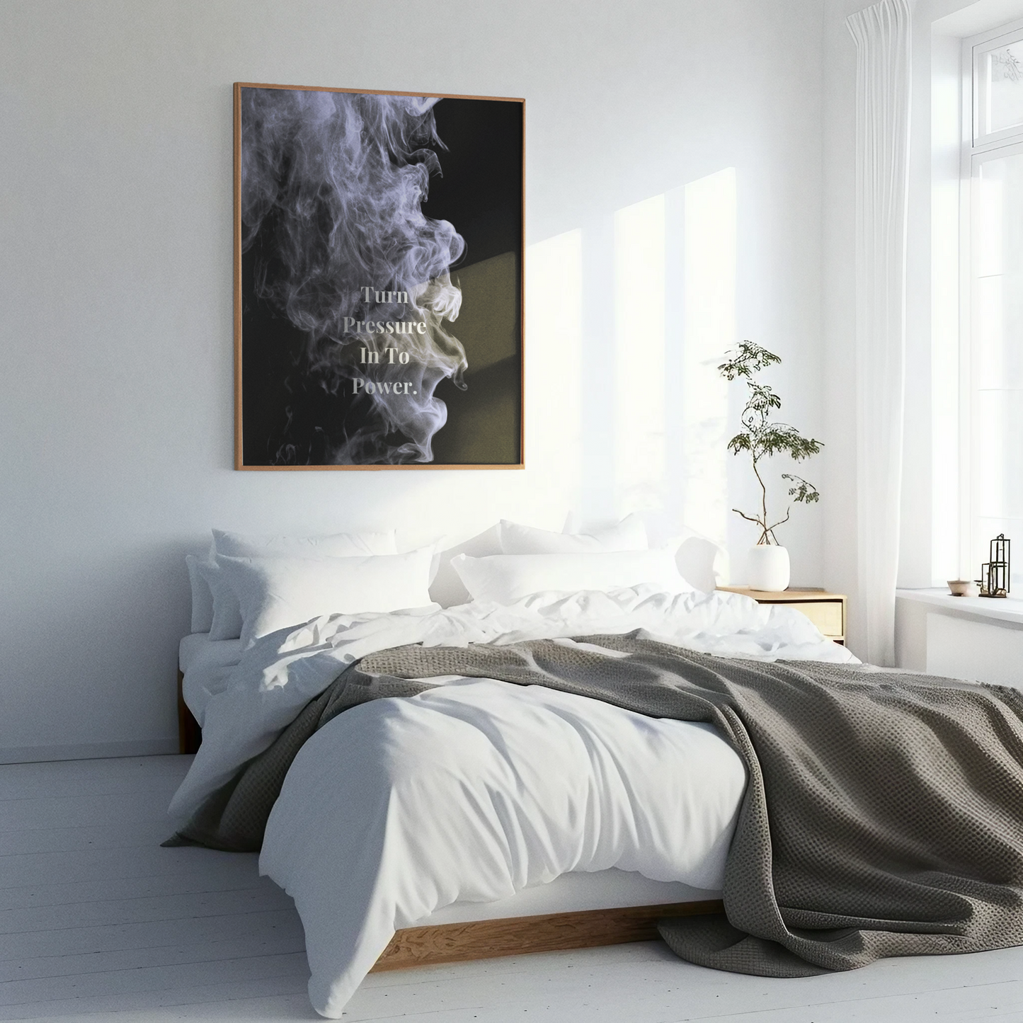 Turn Pressure In To Power Motivational Poster | Smoke Edition | Discipline, Strength & Office Decor