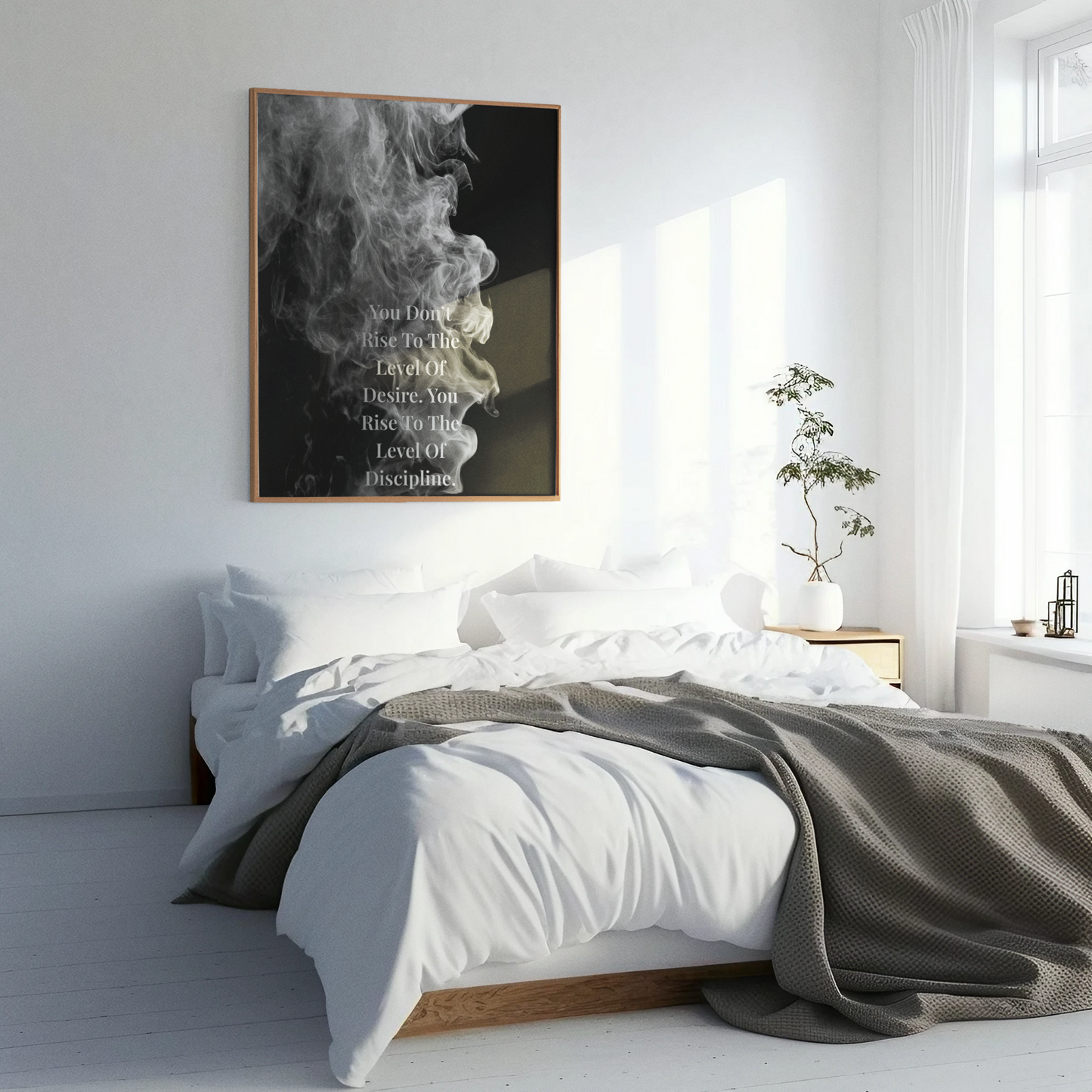 You Don’t Rise To The Level Of Desire. You Rise To The Level Of Discipline Motivational Poster | Smoke Edition | Growth & Office Decor
