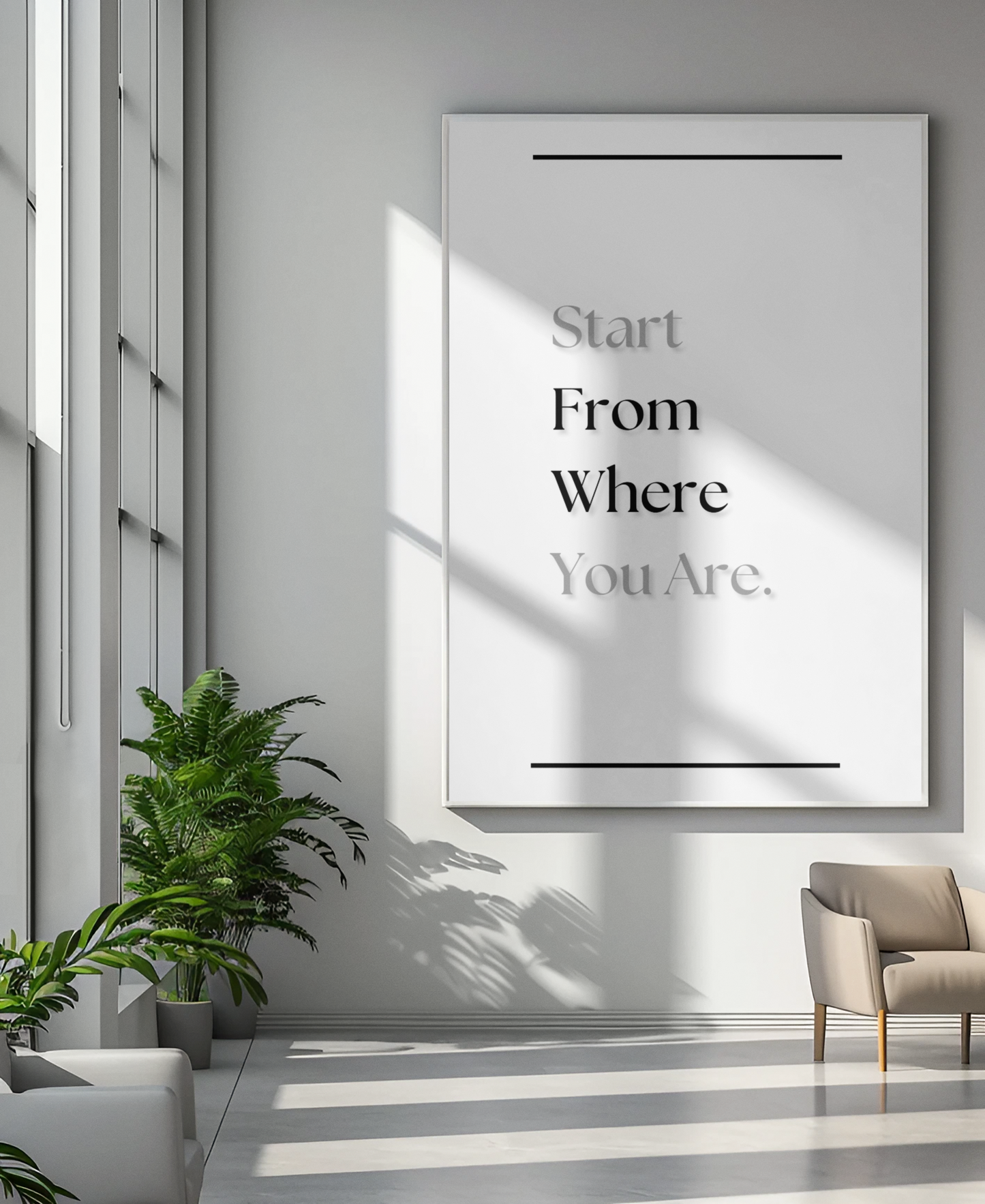 Start From Where you Are | Progress Quote Print | Minimalist Wall Art