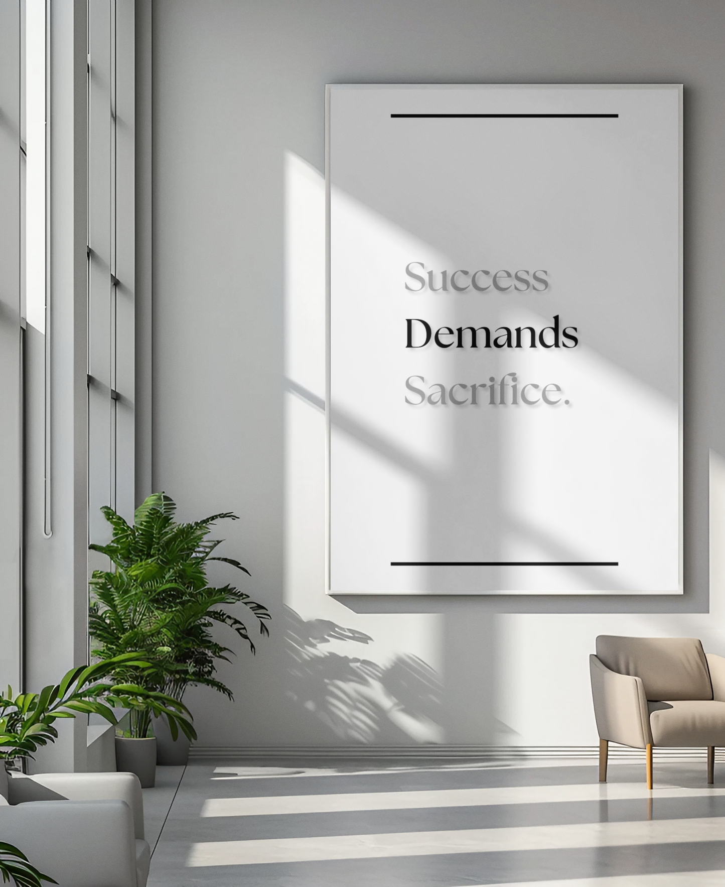 Success Demands Sacrifice | Motivational Quote Print | Gym Wall Art For Strength & Focus
