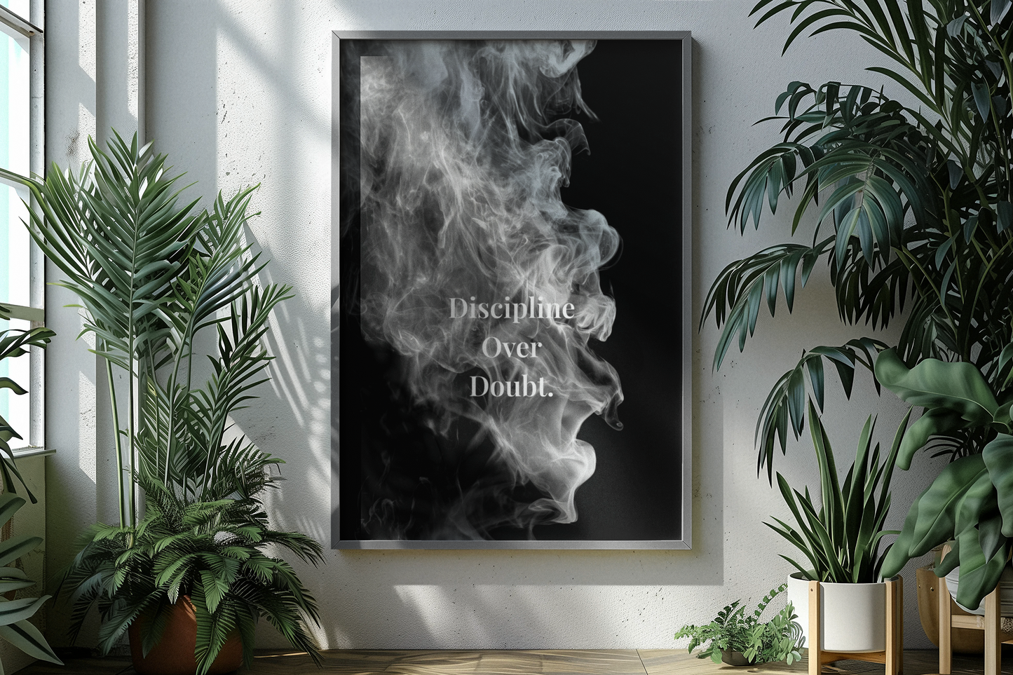 Discipline Over Doubt Motivational Print, Mindset Wall Art And Growth Poster