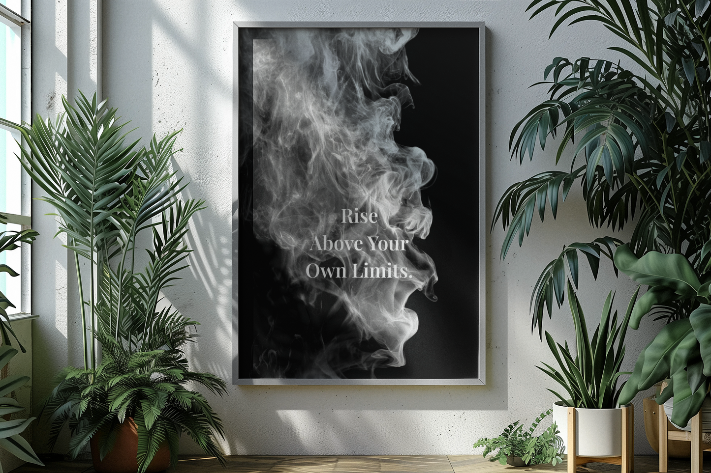 Rise Above Your Own Limits Motivational Poster | Smoke Edition | Discipline, Growth & Office Decor