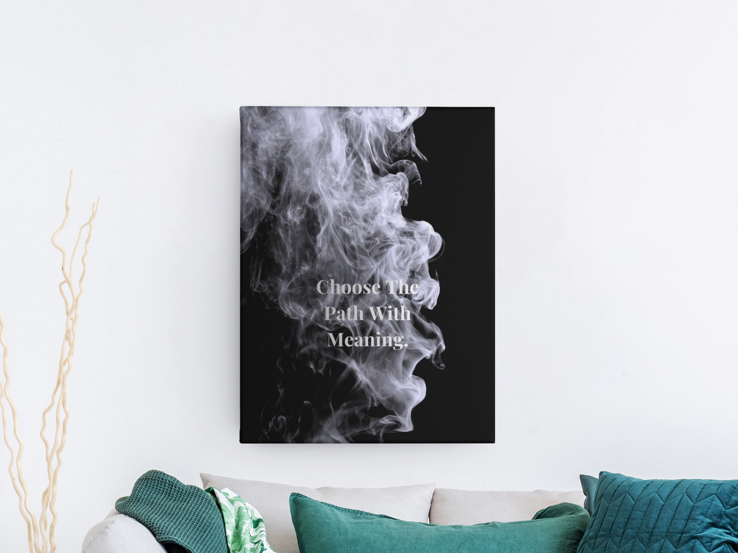 Choose The Path With Meaning Inspirational Poster | Smoke Edition Wall Art | Mindfulness, Motivation & Office Decor