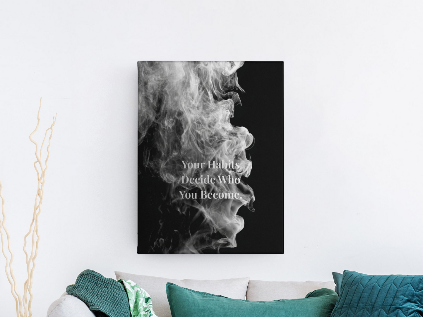 Your Habits Decide Who You Become Motivational Poster | Smoke Edition | Discipline, Growth & Office Decor