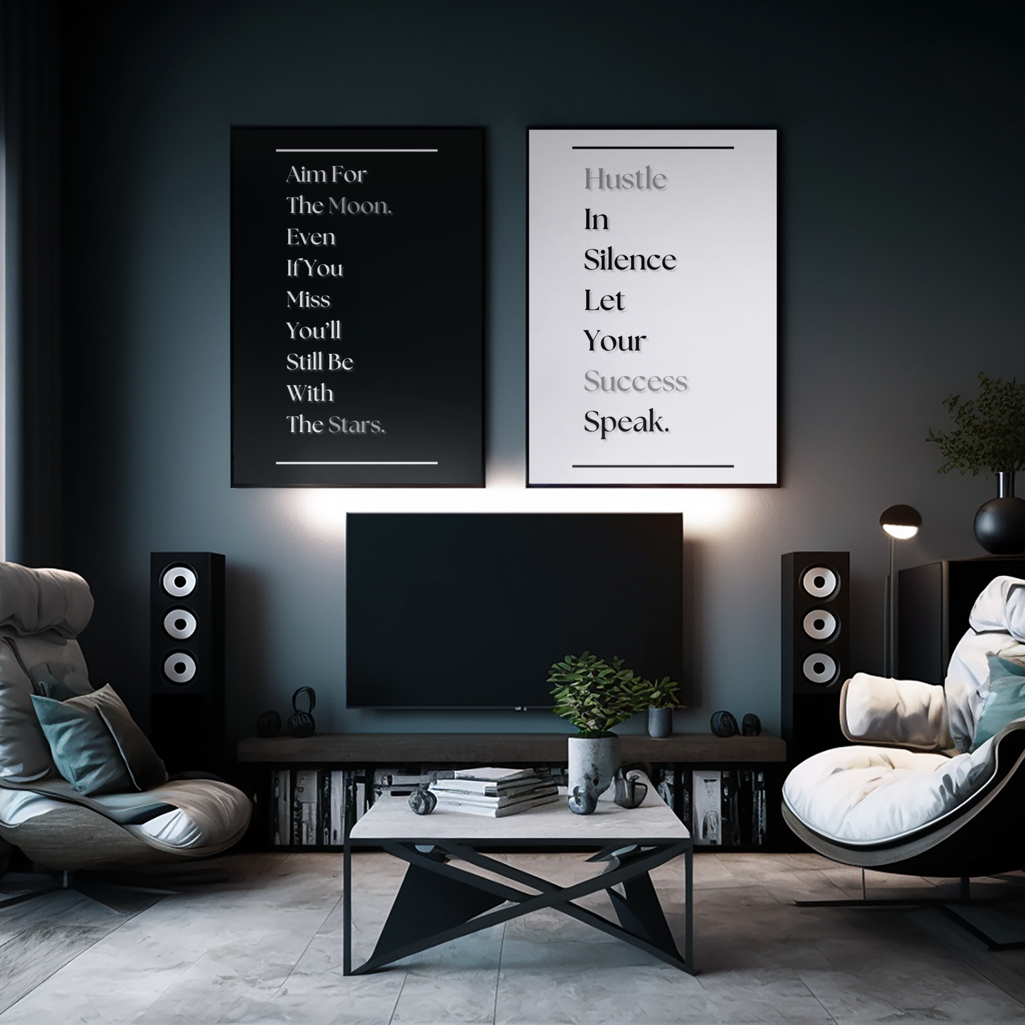 Hustle In Silence, Let Your Success Speak | Motivational Quote Print | Discipline Wall Art