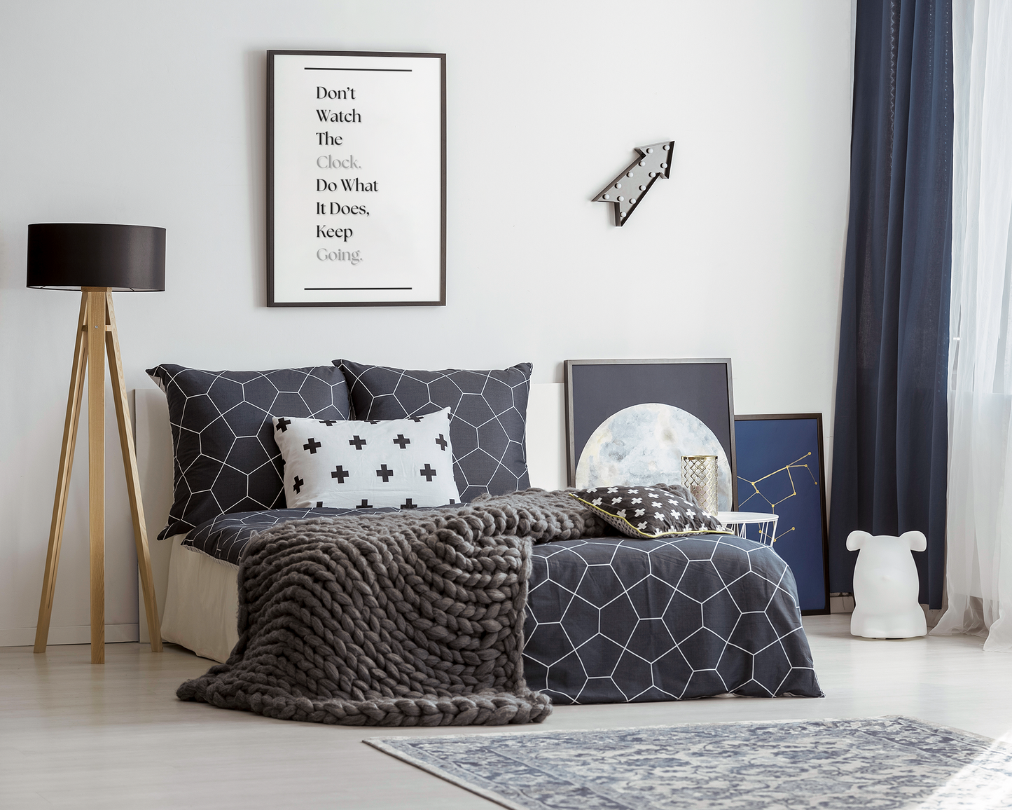 Don't Watch The Clock Do What It Does Keep Going | Office Quote Print | Motivational Wall Art For Workspace Or Home Office