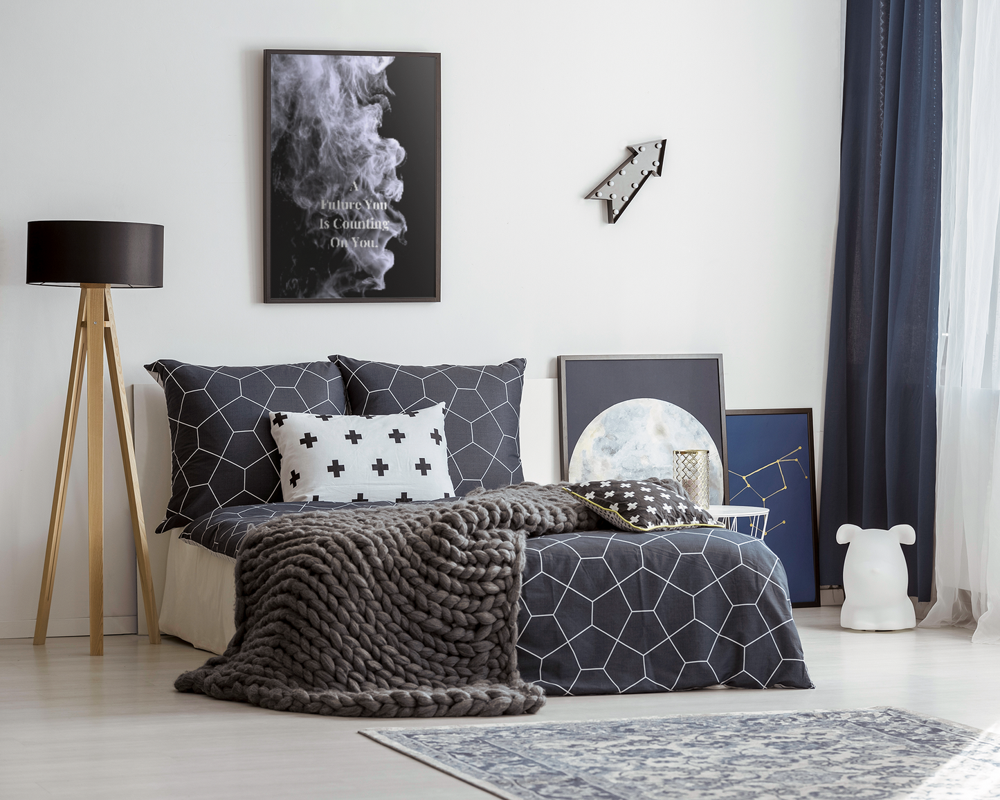 A Future You Is Counting On You Motivational Poster | Modern Minimalist Quote Print for Home Office or Gym