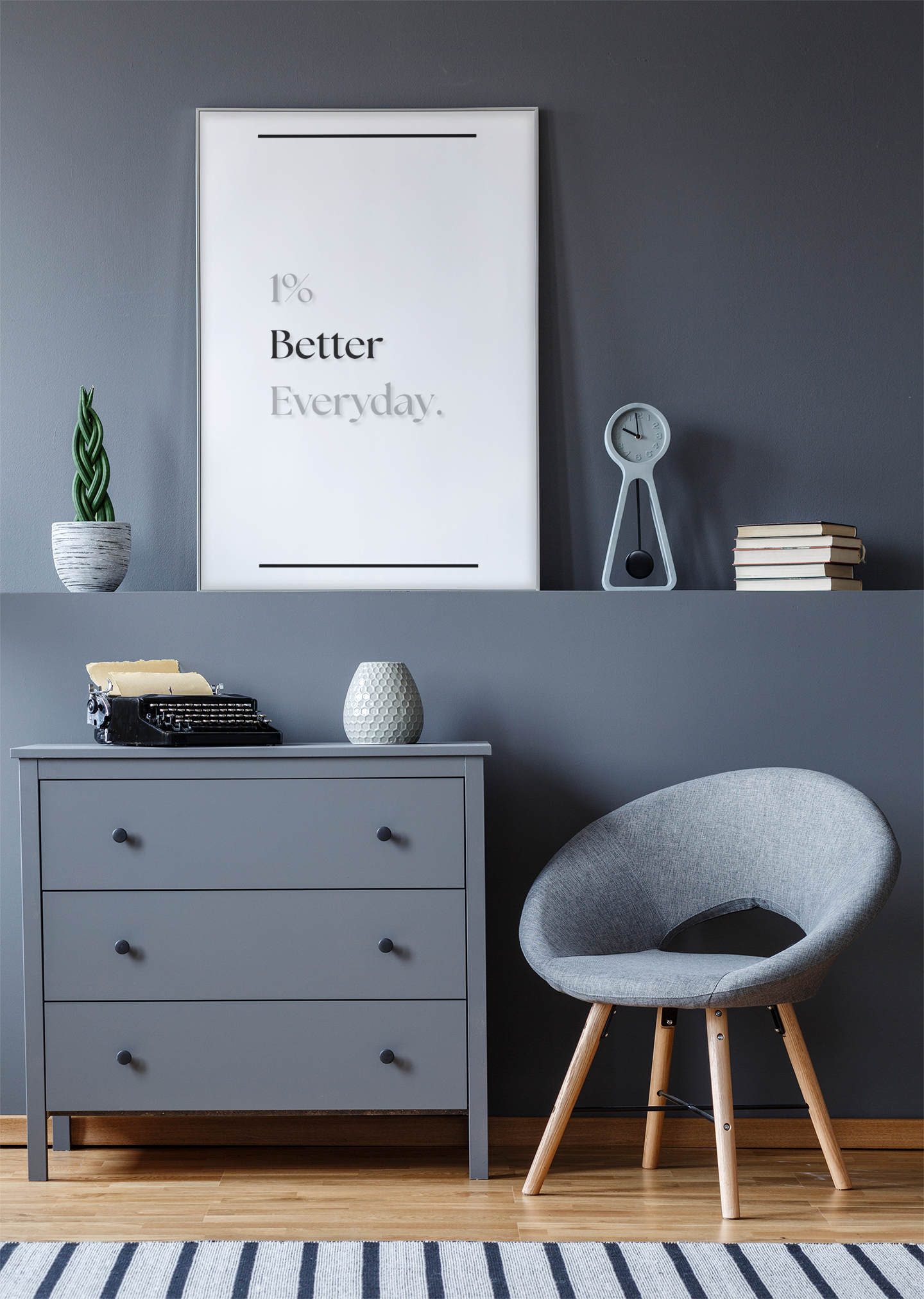 1% Better Everyday | Motivational Wall Print | Gym Progress Quote Poster For Home Or Office