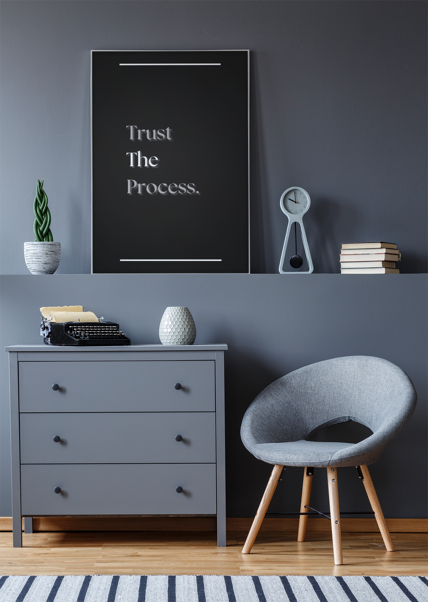 Trust The Process | Inspirational Office Poster | Focus & Mindset Wall Art For Modern Workspace