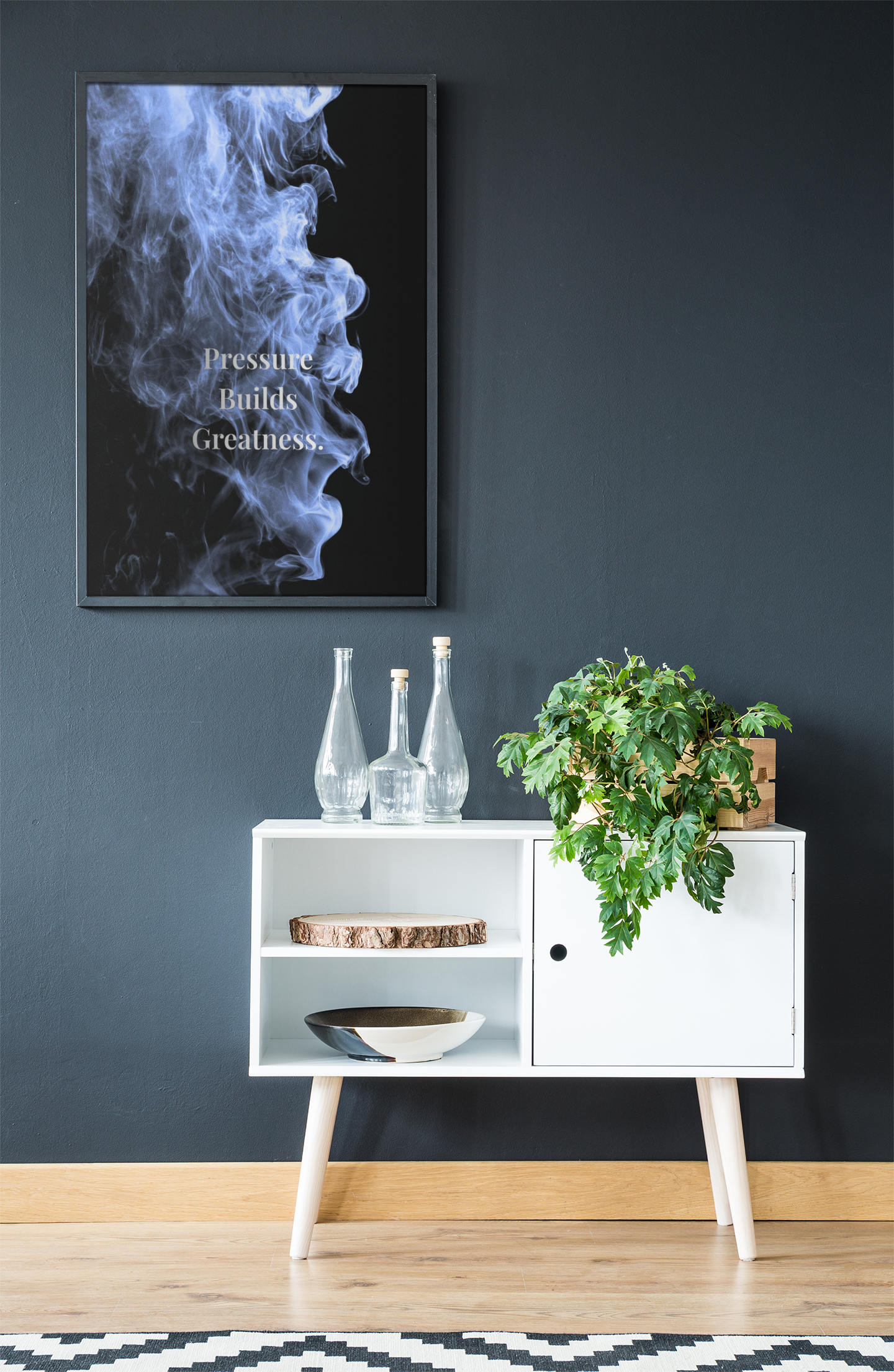 Pressure Builds Greatness Motivational Poster | Smoke Edition | Discipline, Growth & Office Decor