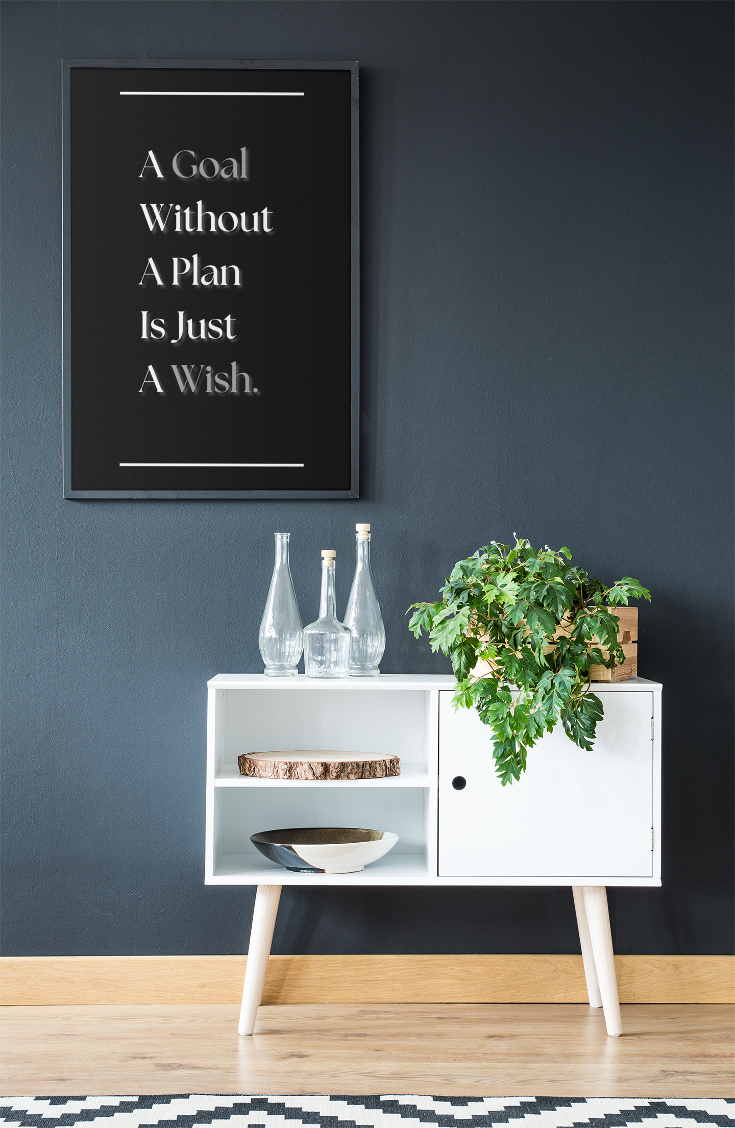 A Goal Without A Plan Is Just A Wish | Productivity Quote Print | Motivational Wall Art For Office Or Study