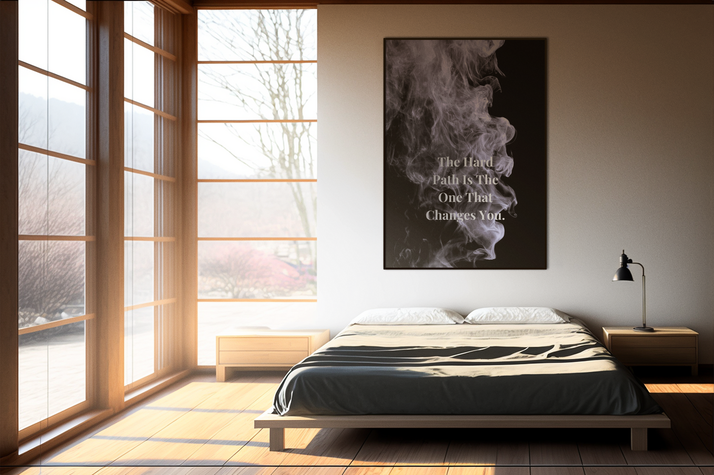 The Hard Path Is The One That Changes You Motivational Poster | Smoke Edition | Discipline, Growth & Office Decor