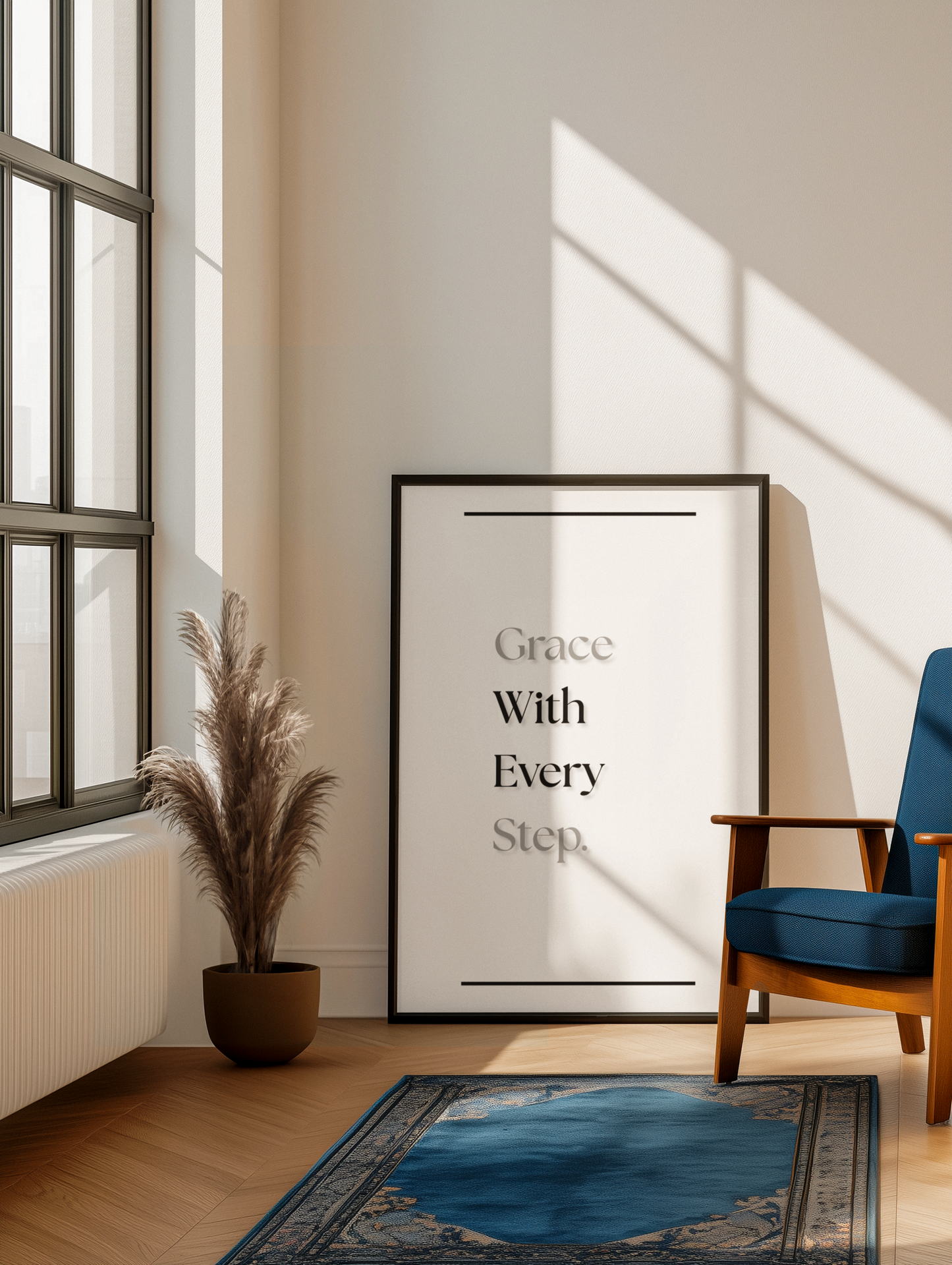 Grace With Every Step | Inspirational Wellness Poster | Uplifting Wall Print For Home Or Workspace