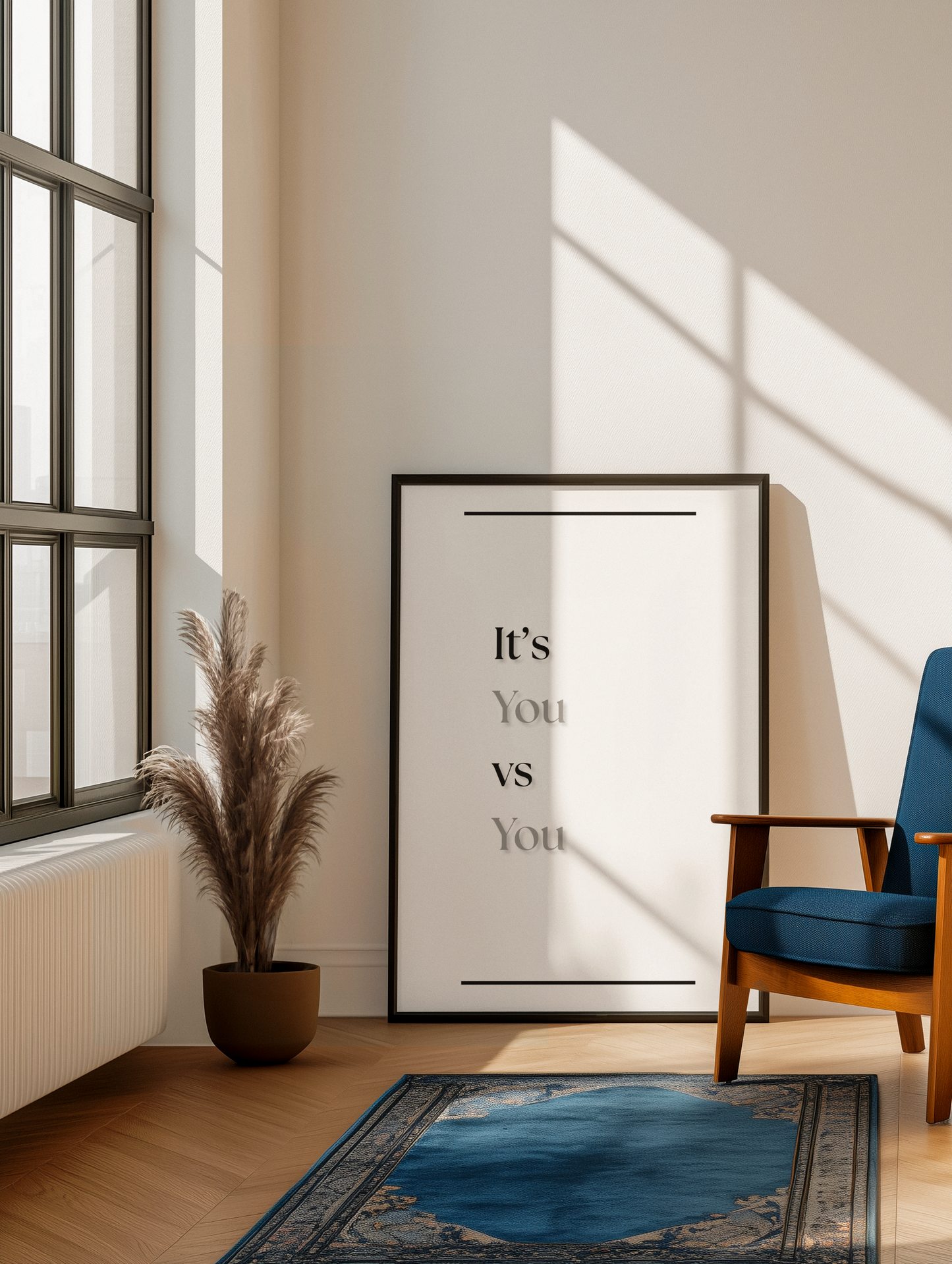 It's You vs You | Motivational Quote Poster | Gym & Office Wall Art For Focus & Growth