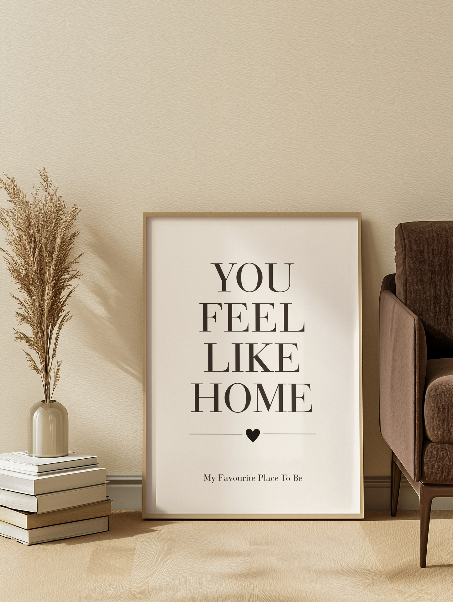 You Feel Like Home Wall Art Print, Romantic Bedroom Quote Poster, Love Notes Wall Decor, Anniversary Gift for Couples