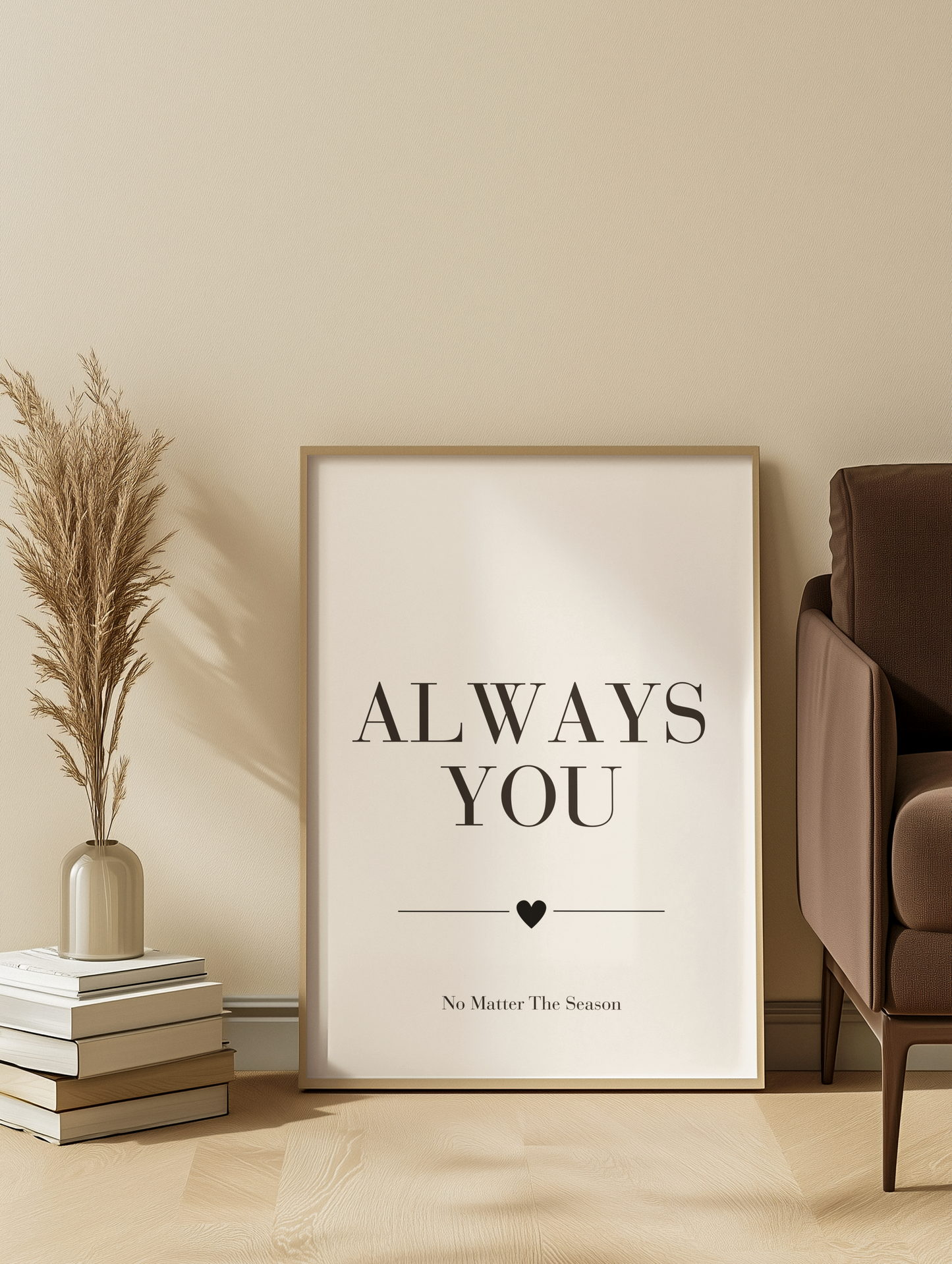 Always You Wall Art Print, Romantic Love Quote Poster, Bedroom Wall Decor, Anniversary Gift for Couples