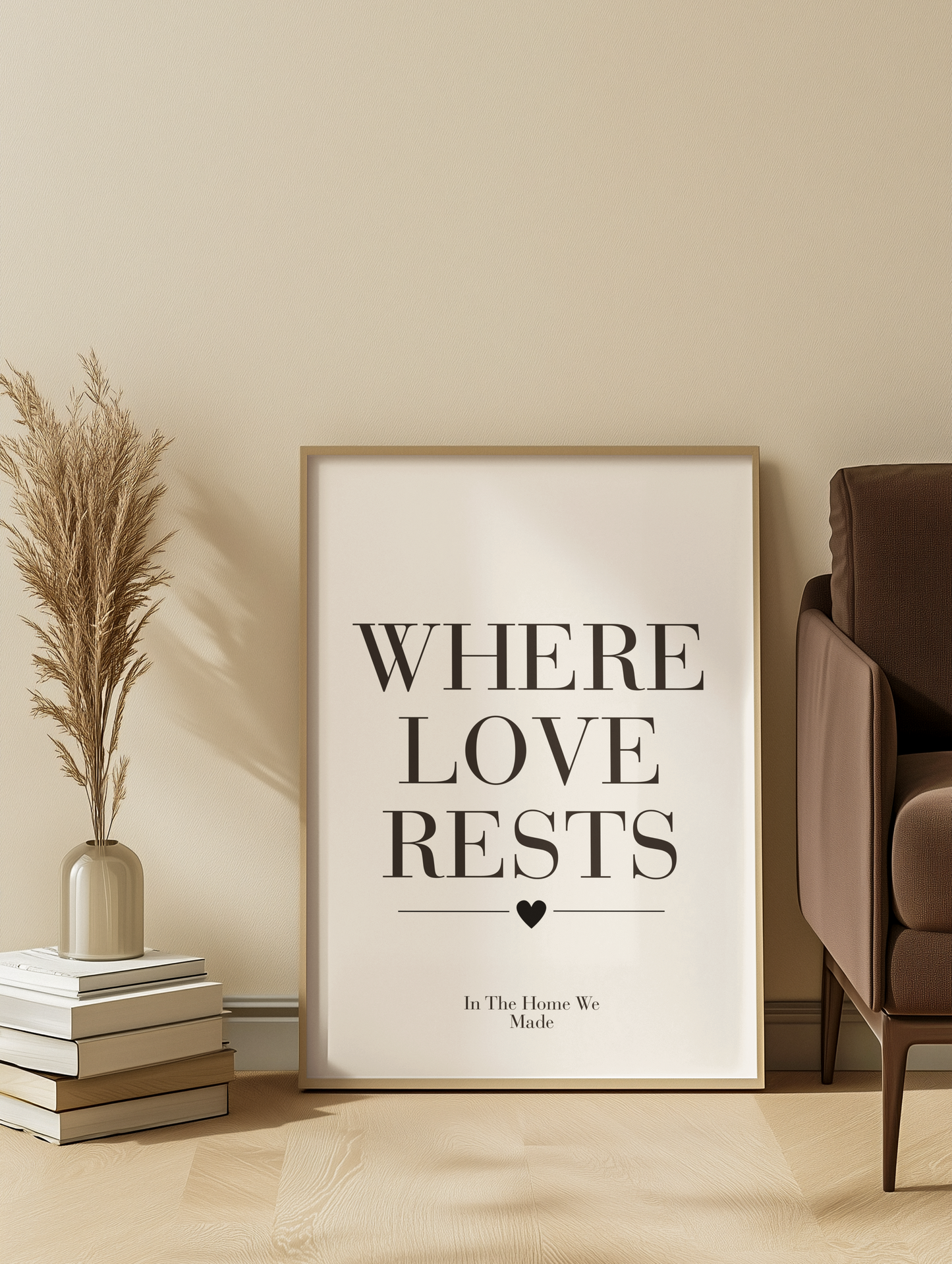 Where Love Rests Wall Art Print, Romantic Home Quote Poster, Bedroom Wall Decor, Meaningful Gift for Couples