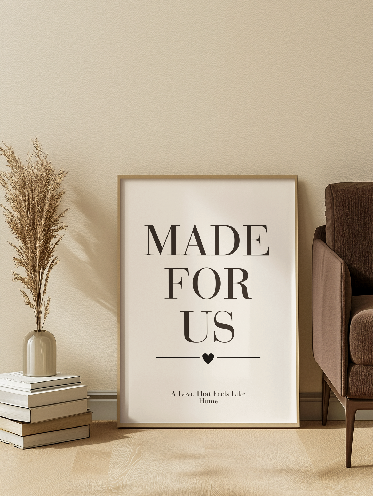 Made For Us Wall Art Print, Romantic Home Quote Poster, Bedroom Wall Decor, Meaningful Gift for Couples