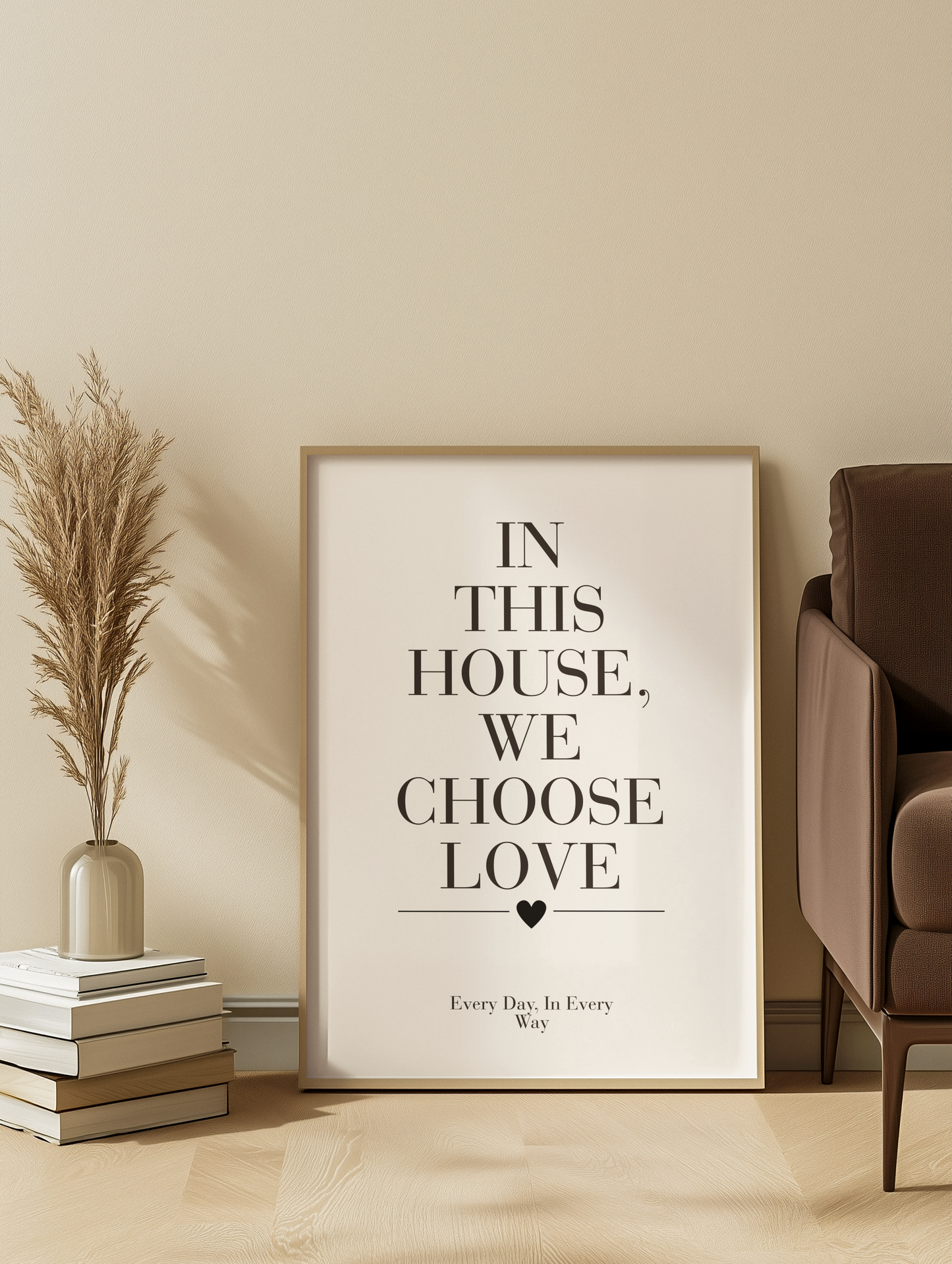 In This House We Choose Love Wall Art Print, Romantic Home Quote Poster, Bedroom Wall Decor, Meaningful Couple Gift