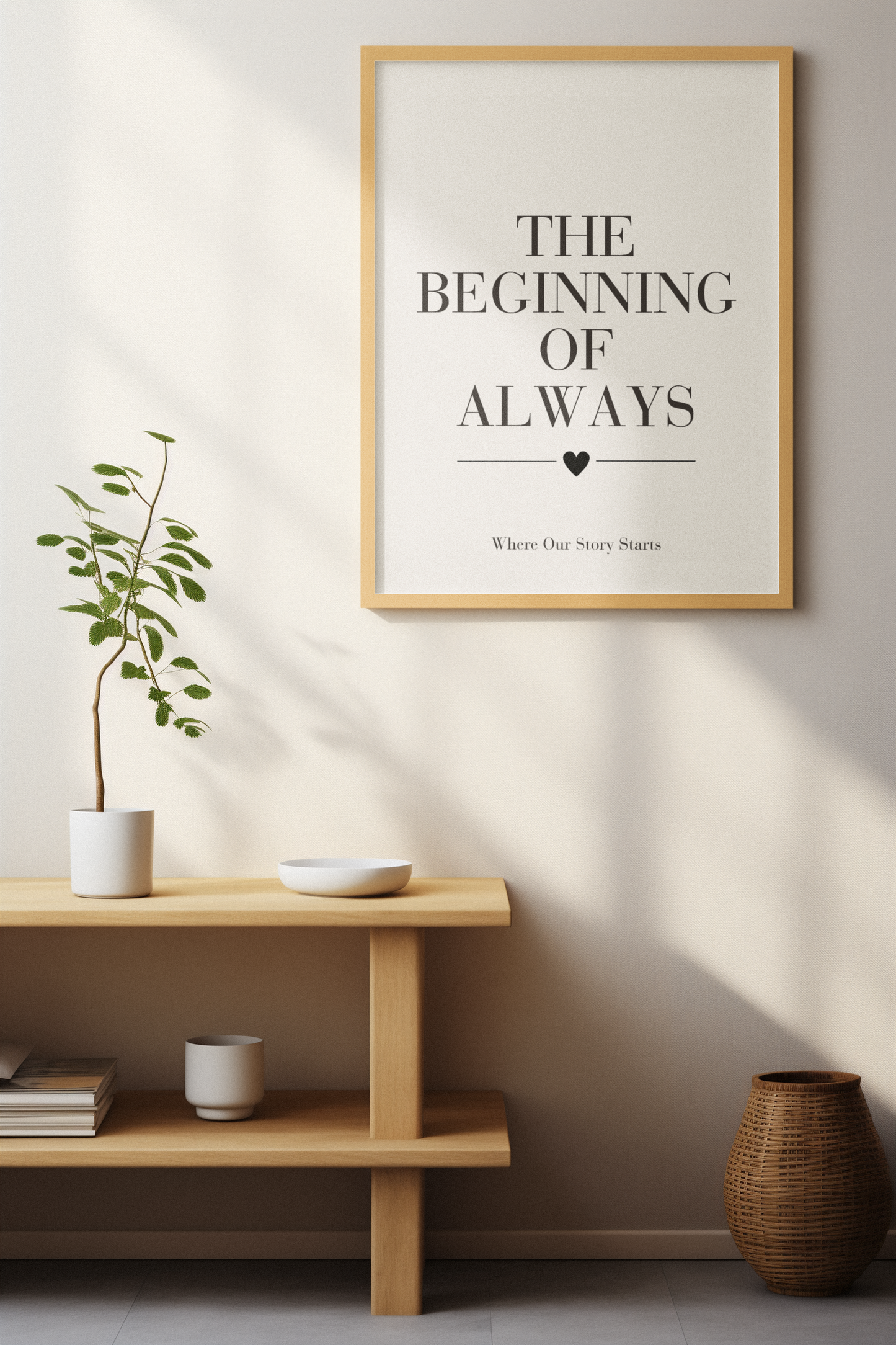 The Beginning Of Always Wall Art Print, Romantic Love Quote Poster, Bedroom Wall Decor, Meaningful Gift for Couples