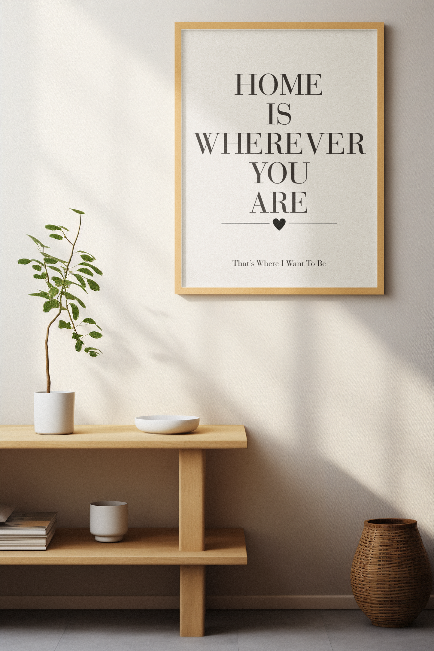 Home Is Wherever You Are Wall Art Print, Romantic Home Quote Poster, Bedroom Wall Decor, Couple Gift