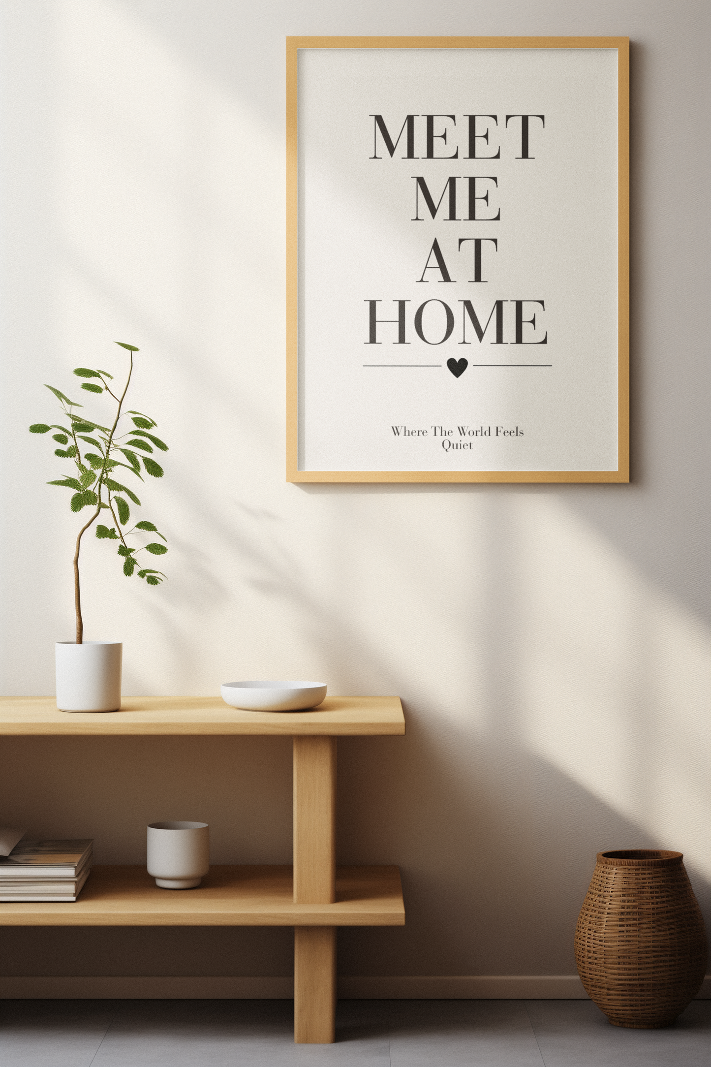 Meet Me At Home Wall Art Print, Romantic Home Quote Poster, Bedroom Wall Decor, Meaningful Gift for Couples