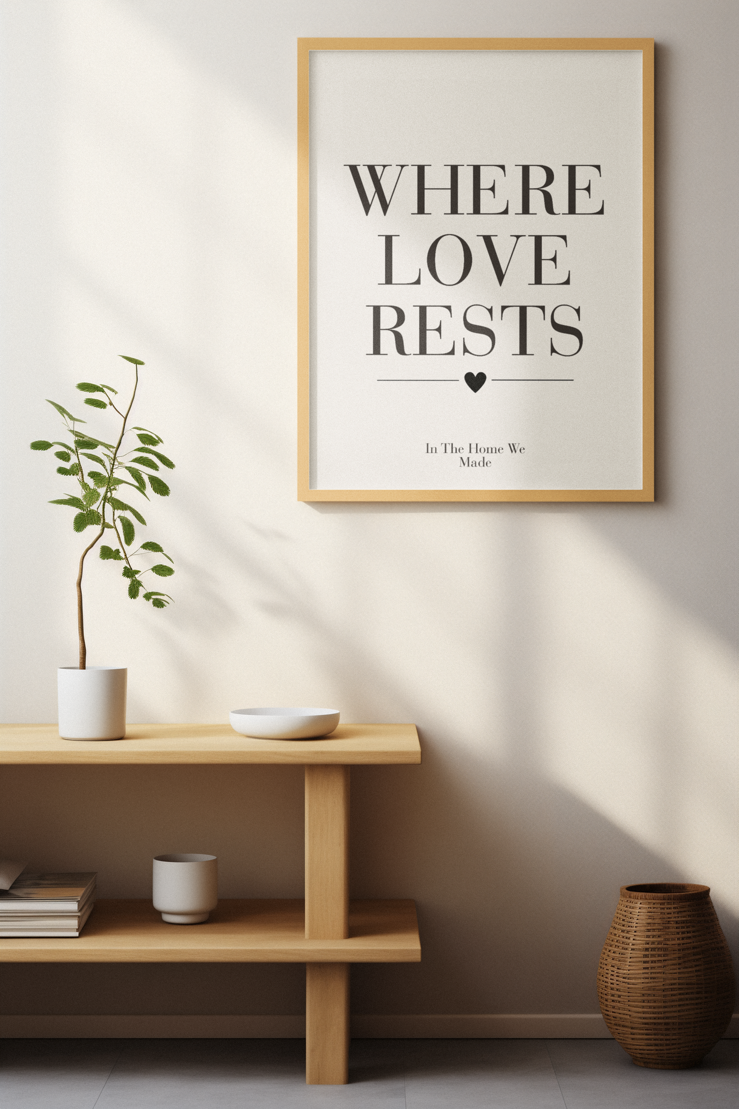 Where Love Rests Wall Art Print, Romantic Home Quote Poster, Bedroom Wall Decor, Meaningful Gift for Couples