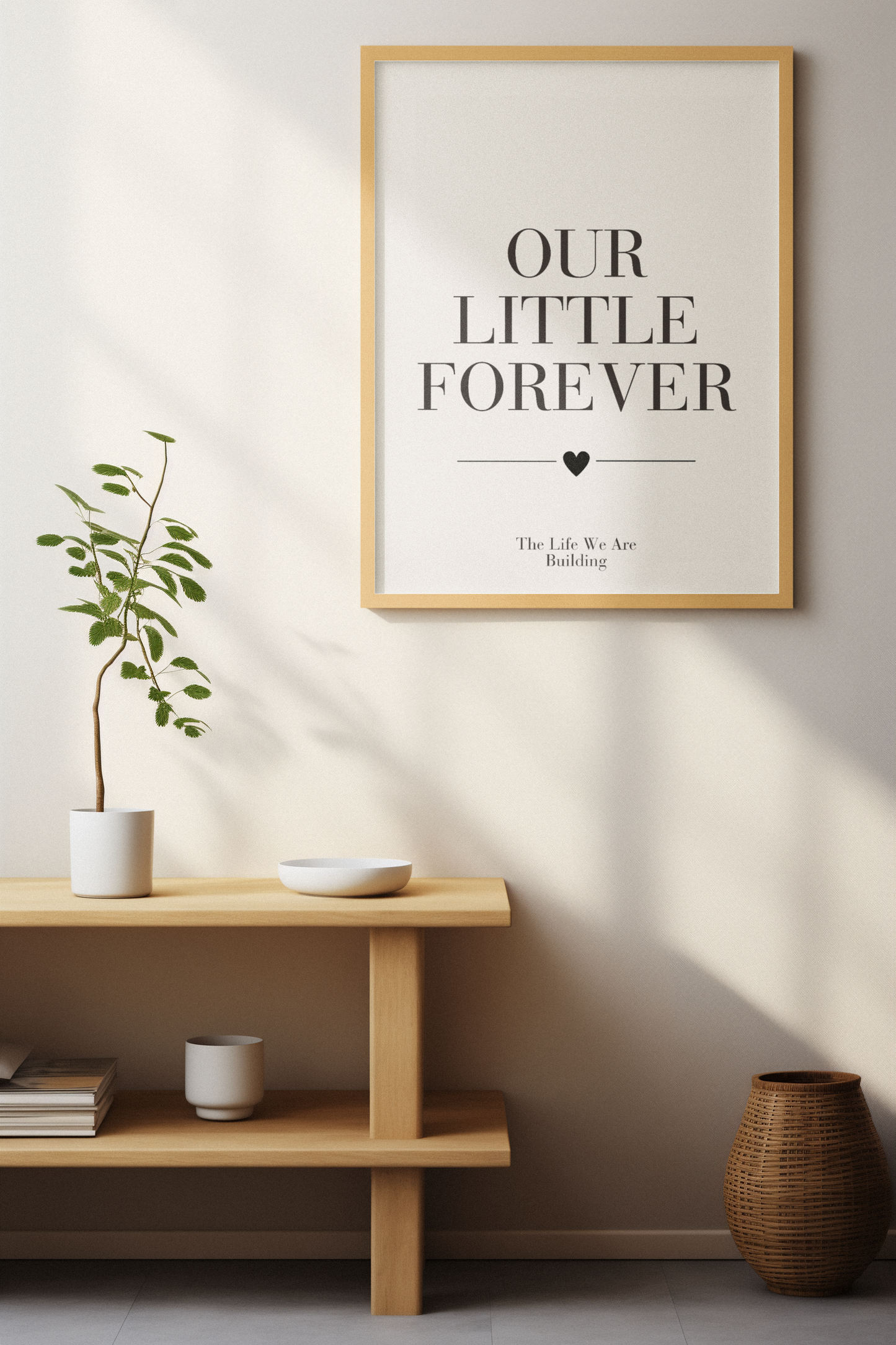 Our Little Forever Wall Art Print, Romantic Home Quote Poster, Bedroom Wall Decor, Couple Gift for First Homes