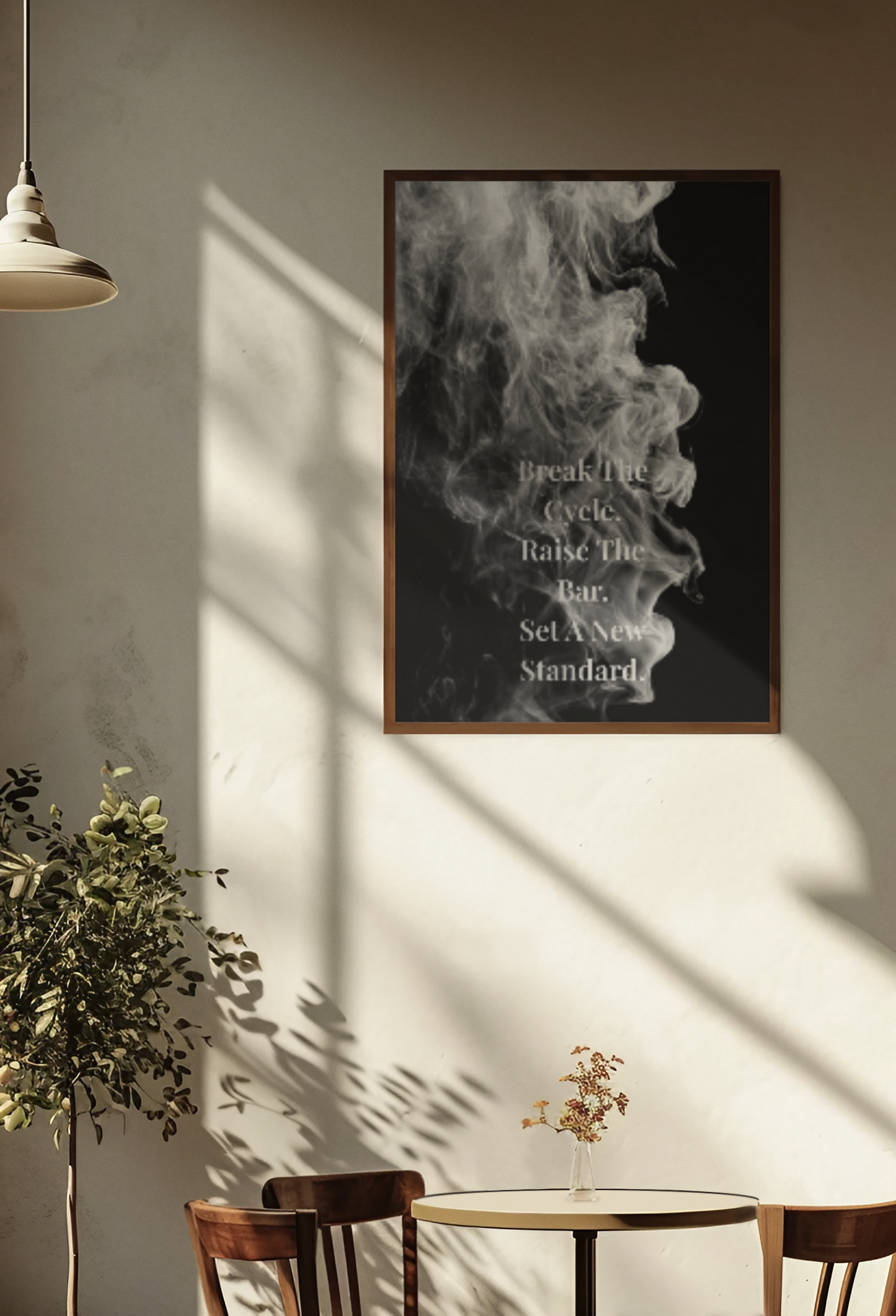 Break The Cycle. Raise The Bar. Set A New Standard. Motivational Poster | Smoke Edition Wall Art | Gym, Office & Mindset Decor