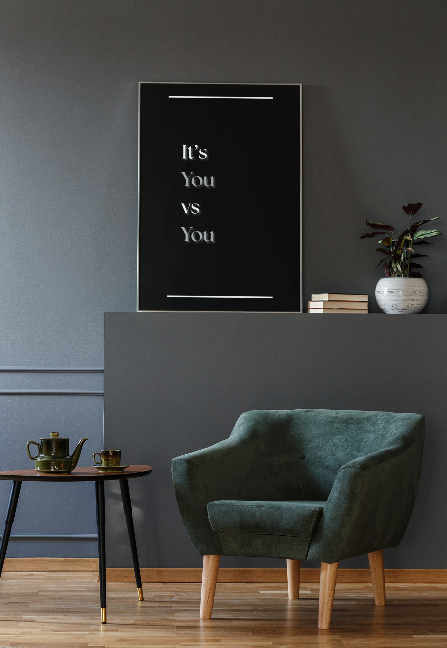 It's You vs You | Motivational Quote Poster | Gym & Office Wall Art For Focus & Growth
