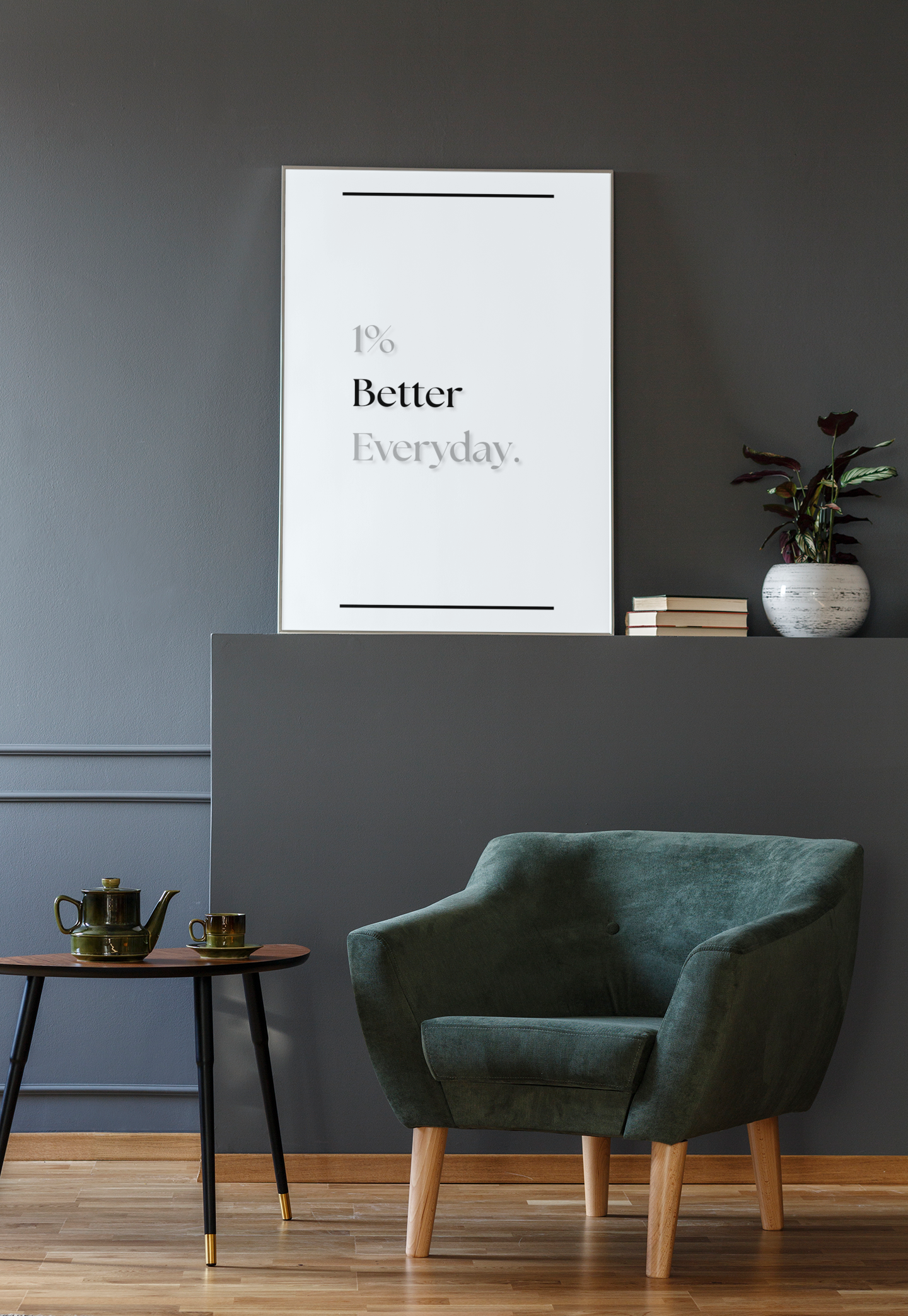 1% Better Everyday | Motivational Wall Print | Gym Progress Quote Poster For Home Or Office