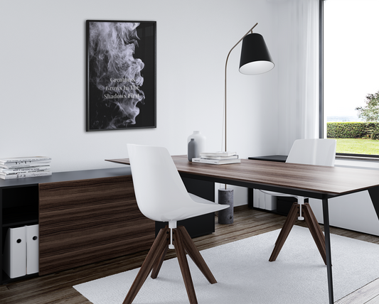 Greatness Grows In The Shadows First Motivational Poster | Smoke Edition | Mindset, Growth & Office Decor