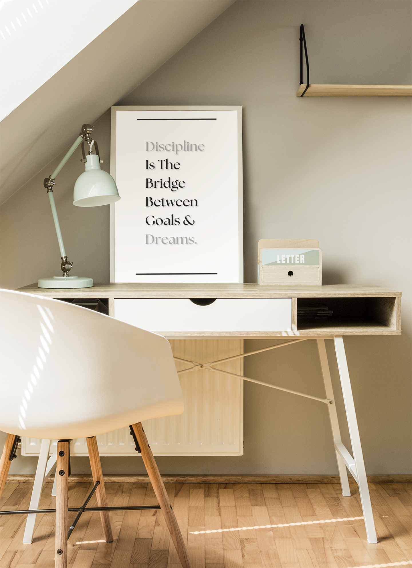 Discipline Is The Bridge Between Goals & Dreams | Motivational Wall Art | Focus Quote Print