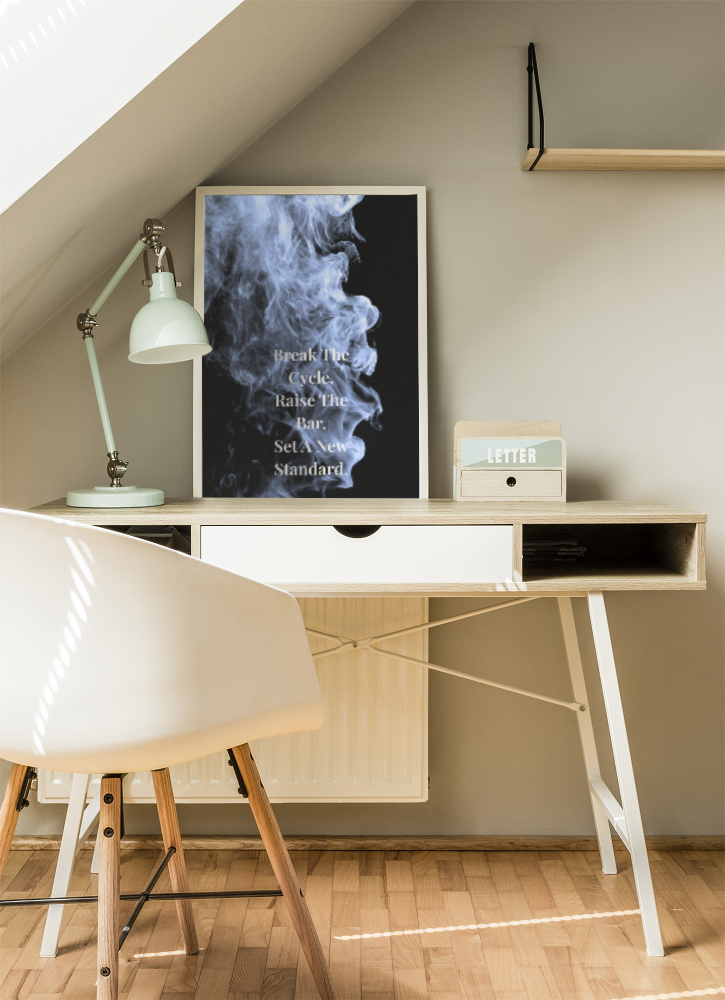 Break The Cycle. Raise The Bar. Set A New Standard. Motivational Poster | Smoke Edition Wall Art | Gym, Office & Mindset Decor