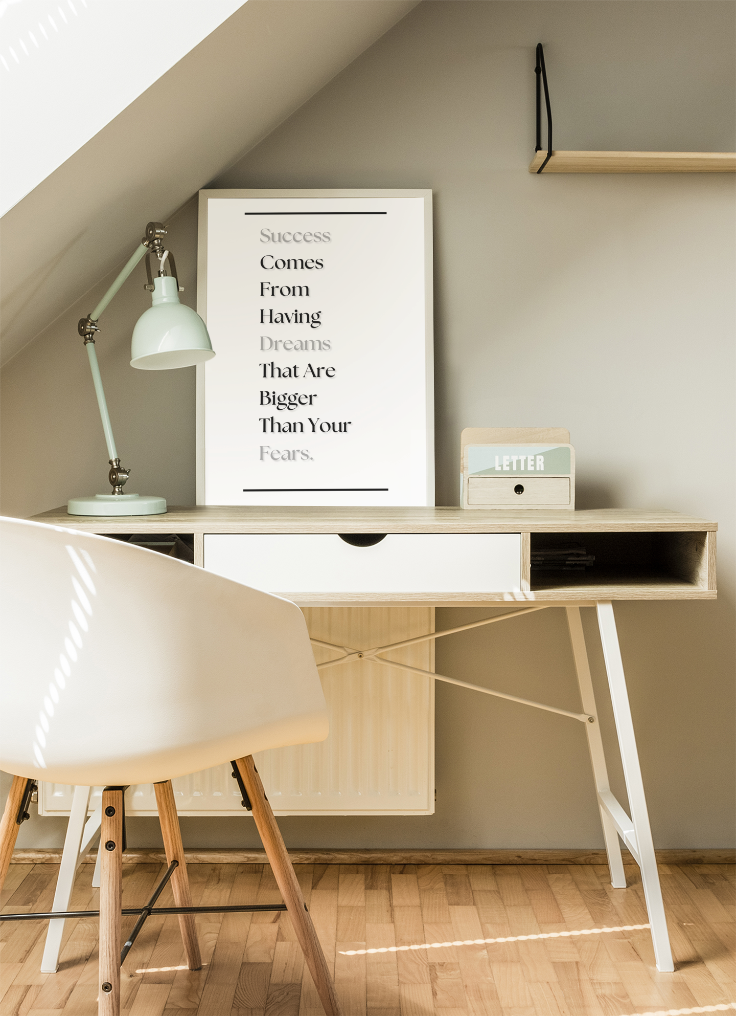 Success Comes From Having Dreams That Are Bigger Than Your Fears | Motivational Poster | Mindset Wall Art