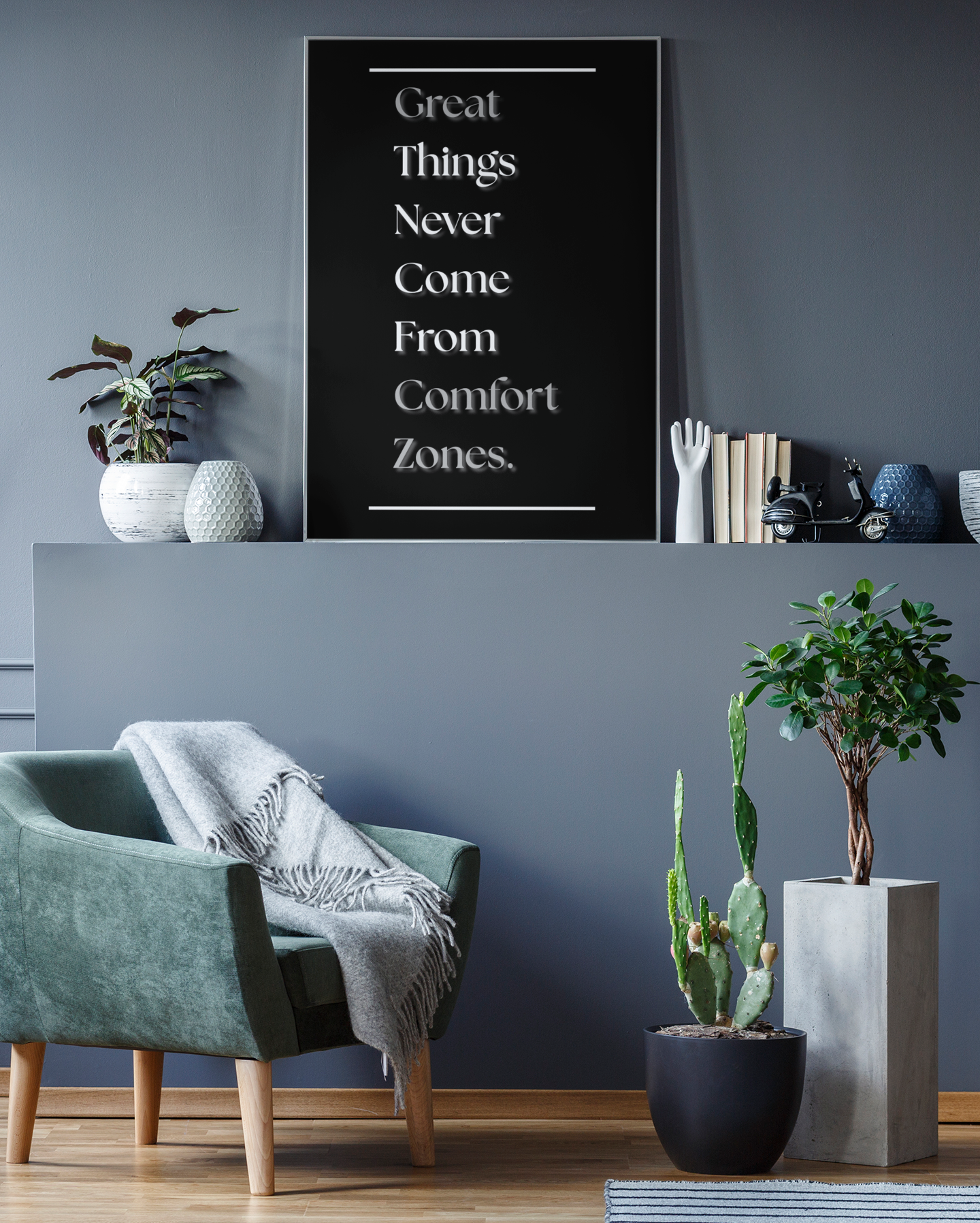 Great Things Never Come From Comfort Zones | Motivational Wall Art | Gym Poster