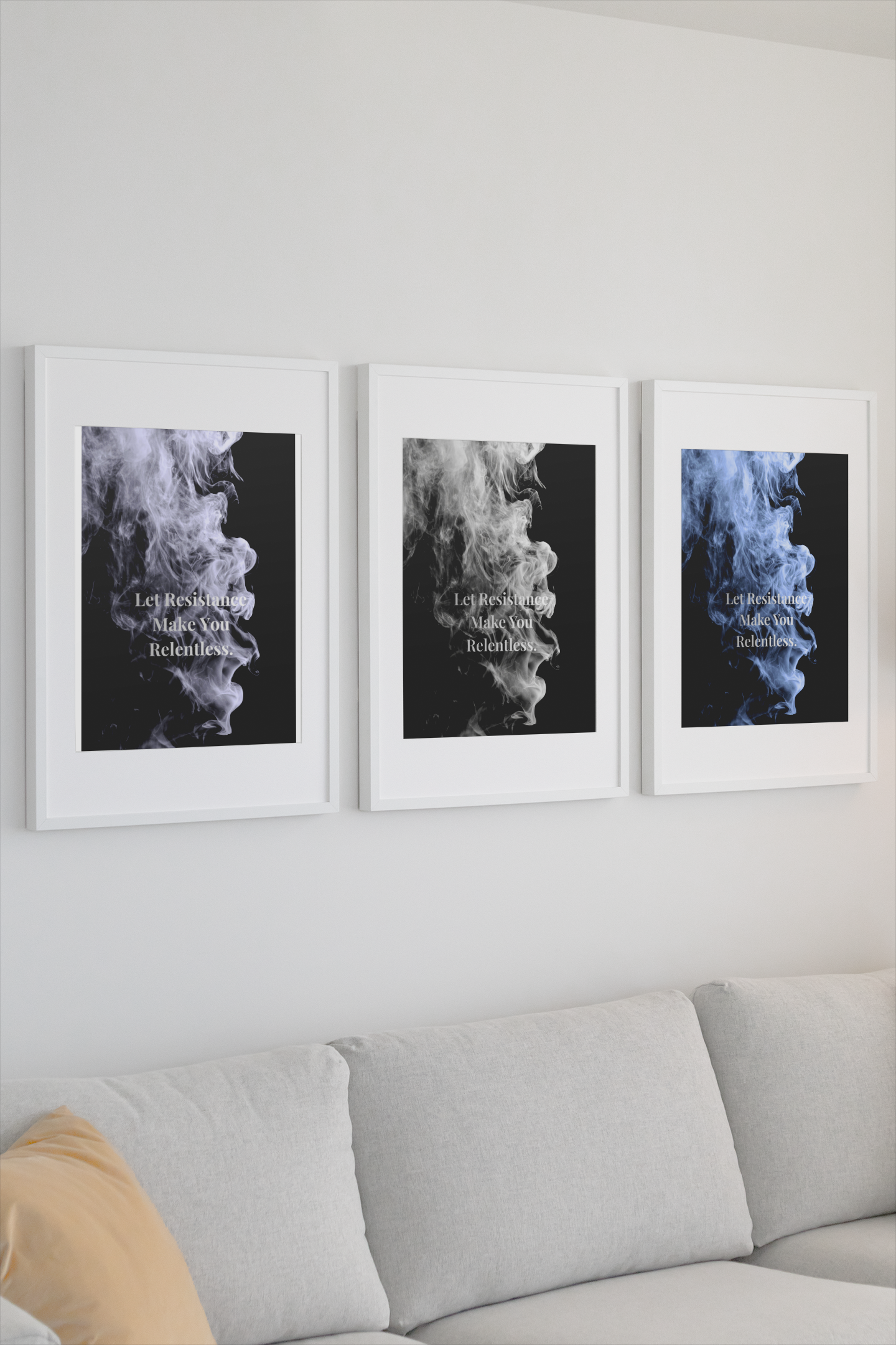 Let Resistance Make You Relentless. Motivational Poster | Smoke Edition | Discipline, Mindset & Office Decor