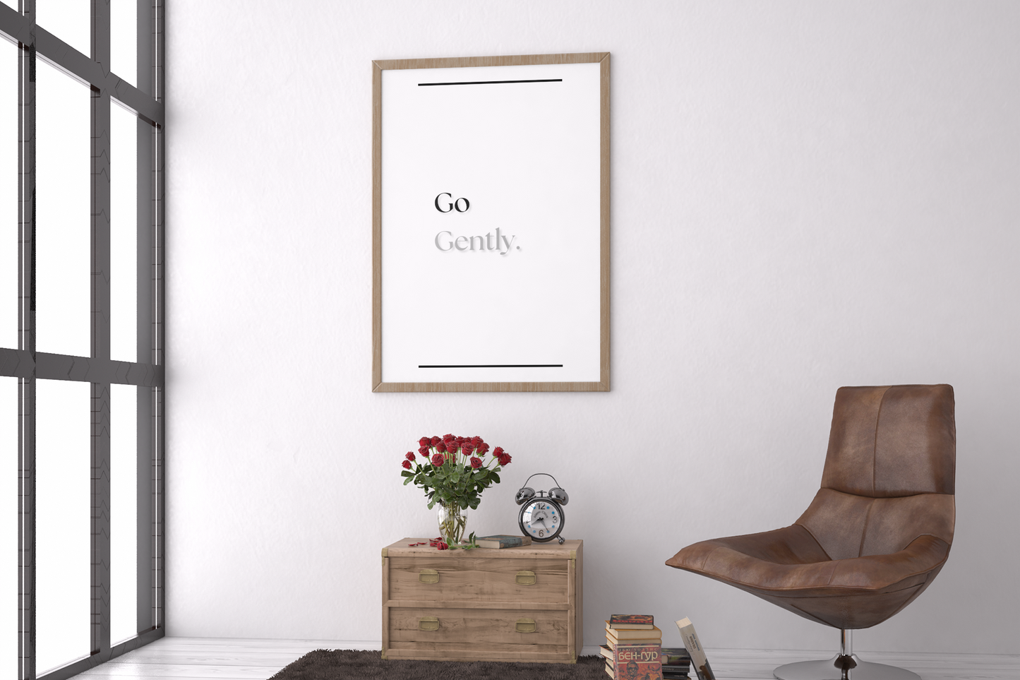 Go Gently | Positive Mindfulness Print | Calm & Soothing Wall Art For Studio Or Office