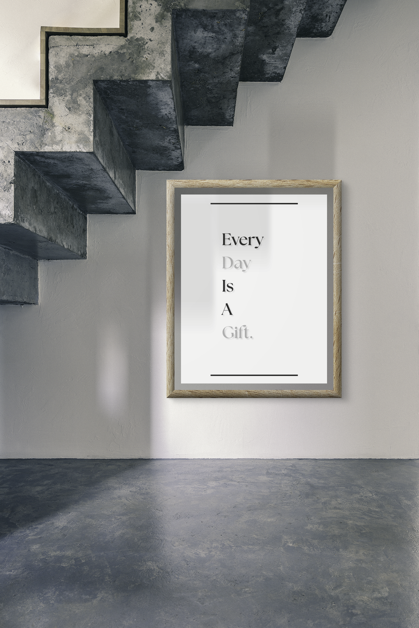 Every Day Is A Gift | Positive Quote Poster | Minimalist Inspirational Wall Print